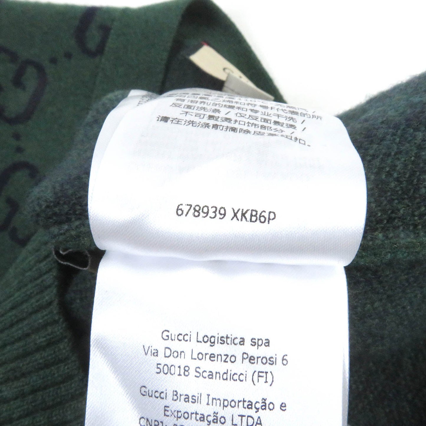 GUCCI cardigan 678939 Main: 100% wool, part: 94% wool, part: 5% nylon, part: 1% polyurethane green mens XS Used