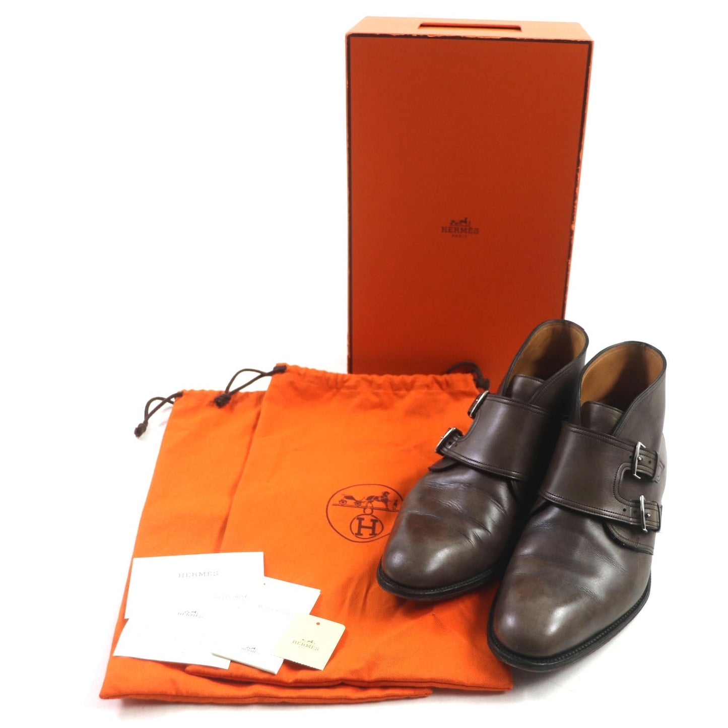 HERMES Ankle boots Main: Leather Dark brown mens 40 1/2 Used