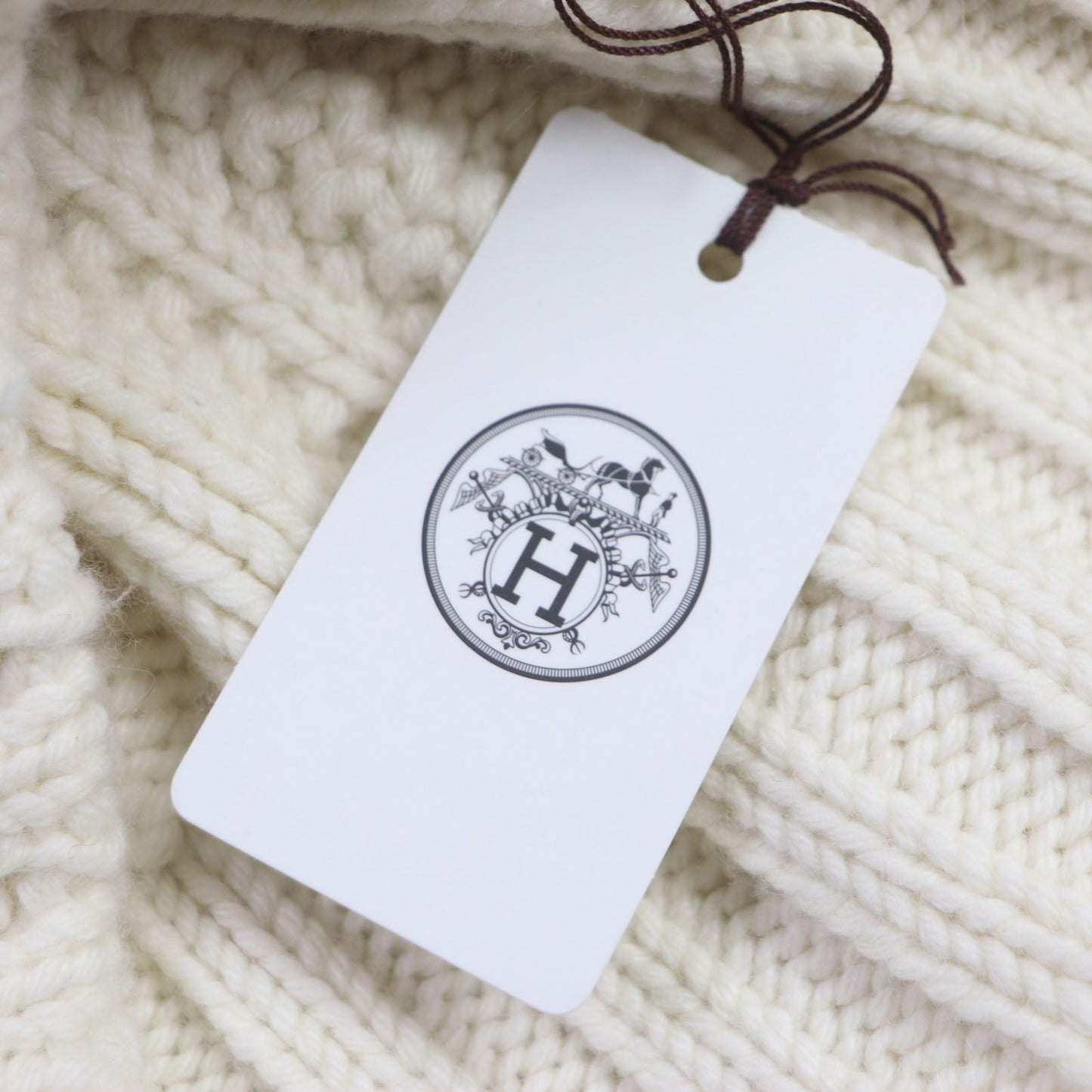 HERMES sweater Main: 70% wool, Main: 30% cashmere white mens S Used