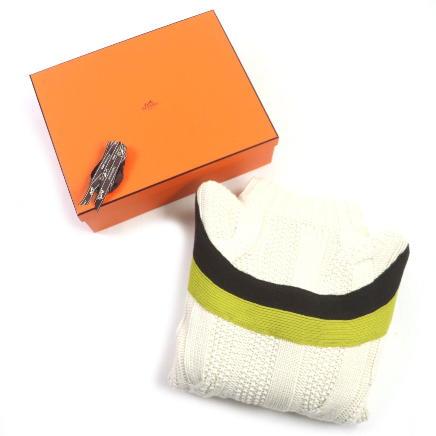 HERMES sweater Main: 70% wool, Main: 30% cashmere white mens S Used