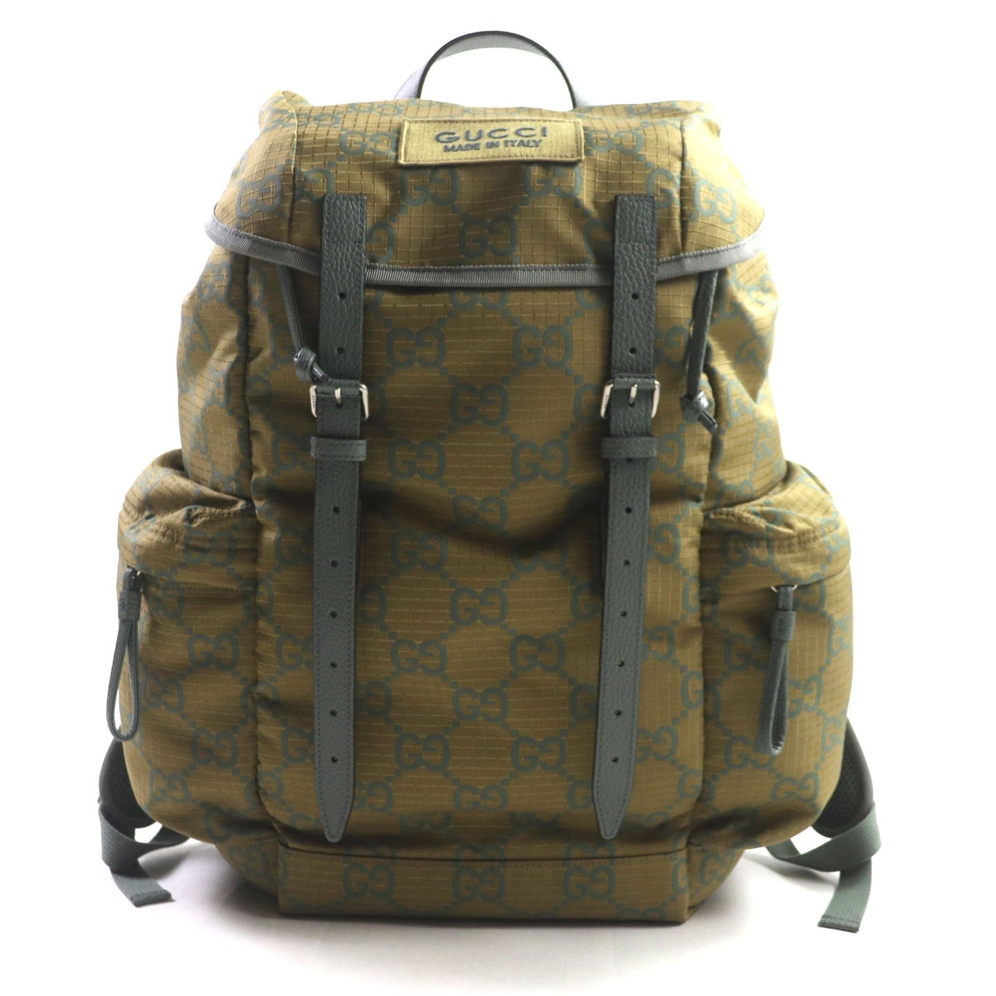 GUCCI 767923 Main: Nylon, Part: Leather khaki GG Ripstop mens Used