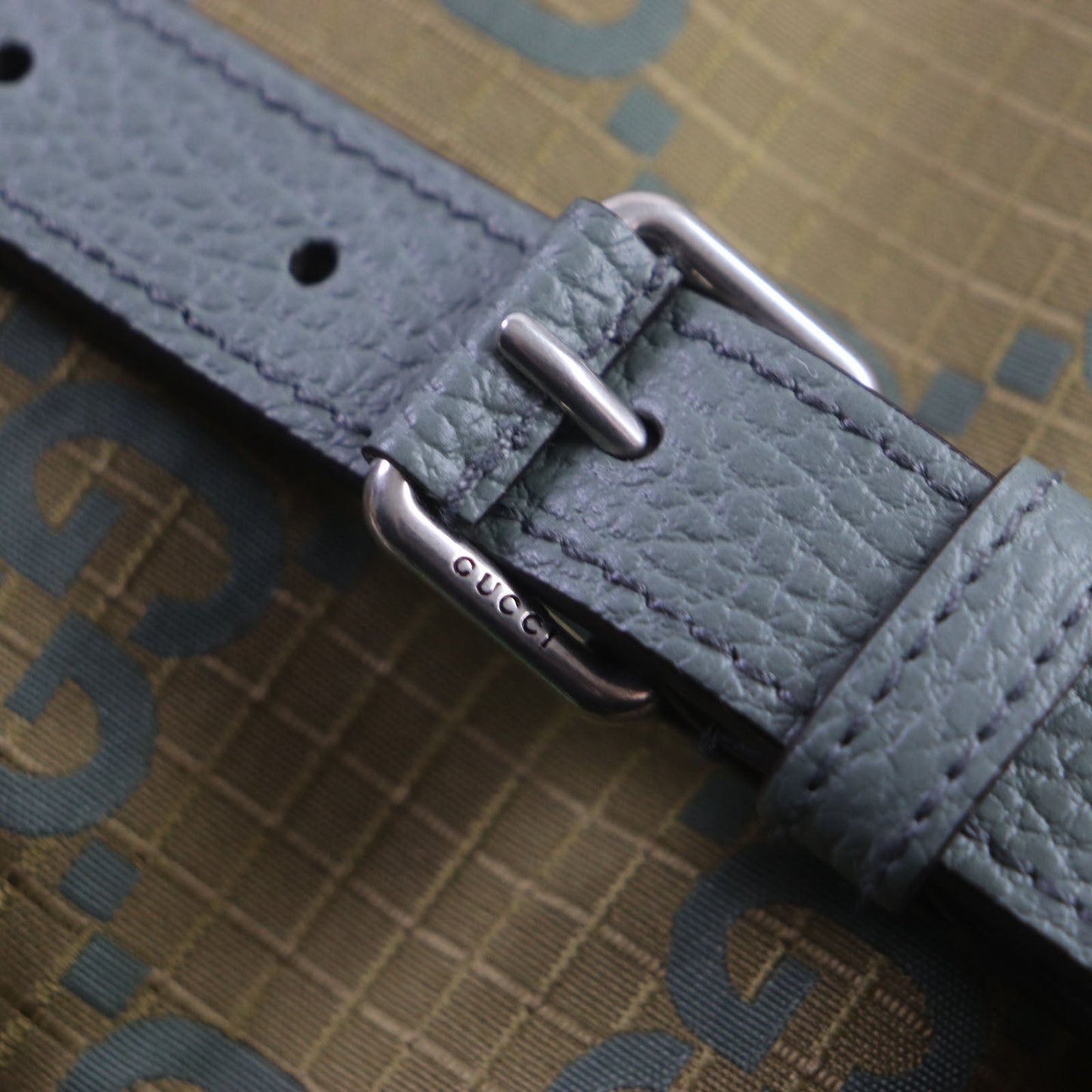 GUCCI 767923 Main: Nylon, Part: Leather khaki GG Ripstop mens Used