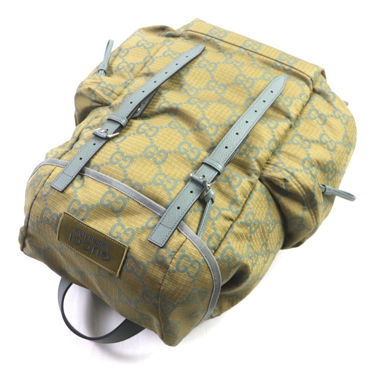 GUCCI 767923 Main: Nylon, Part: Leather khaki GG Ripstop mens Used