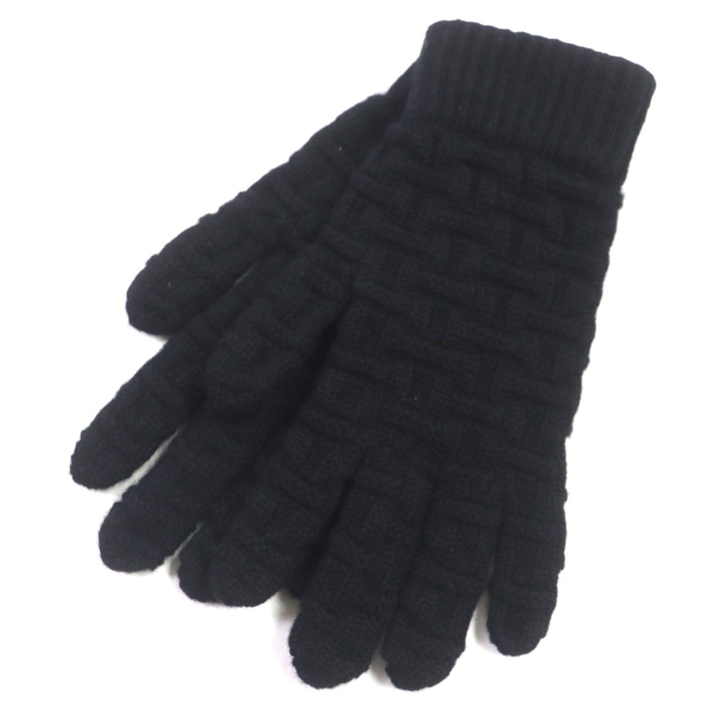 HERMES gloves Main: 100% cashmere black mens M Used