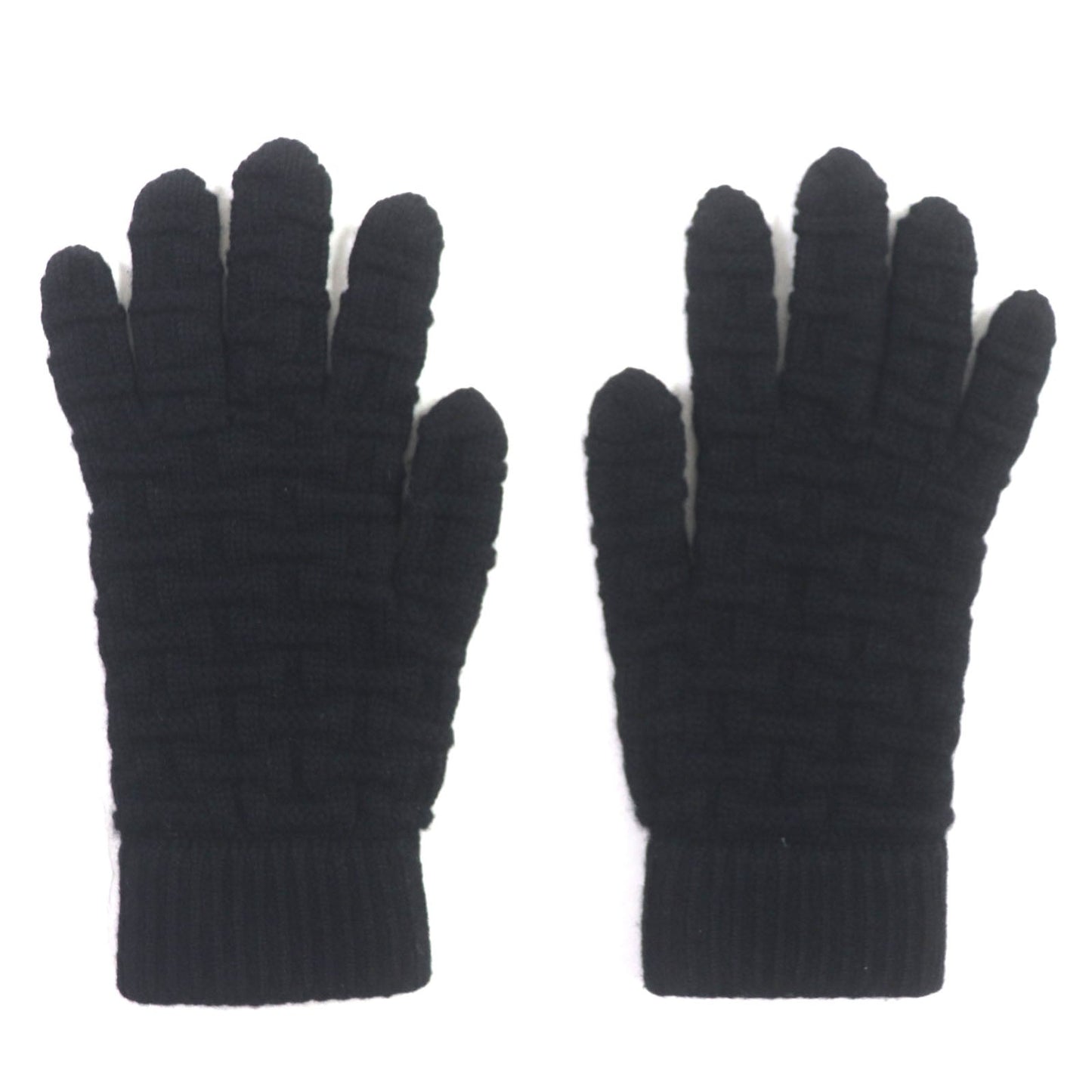 HERMES gloves Main: 100% cashmere black mens M Used