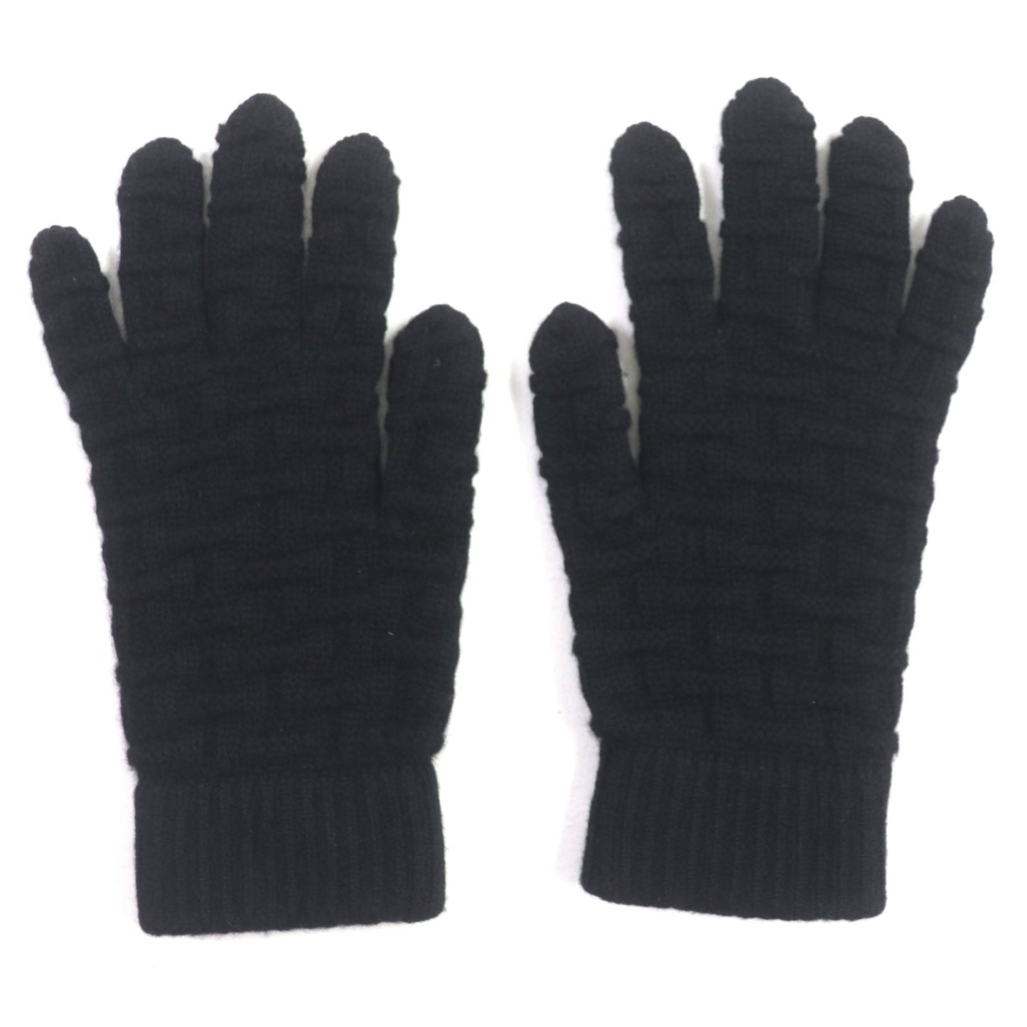 HERMES gloves Main: 100% cashmere black mens M Used