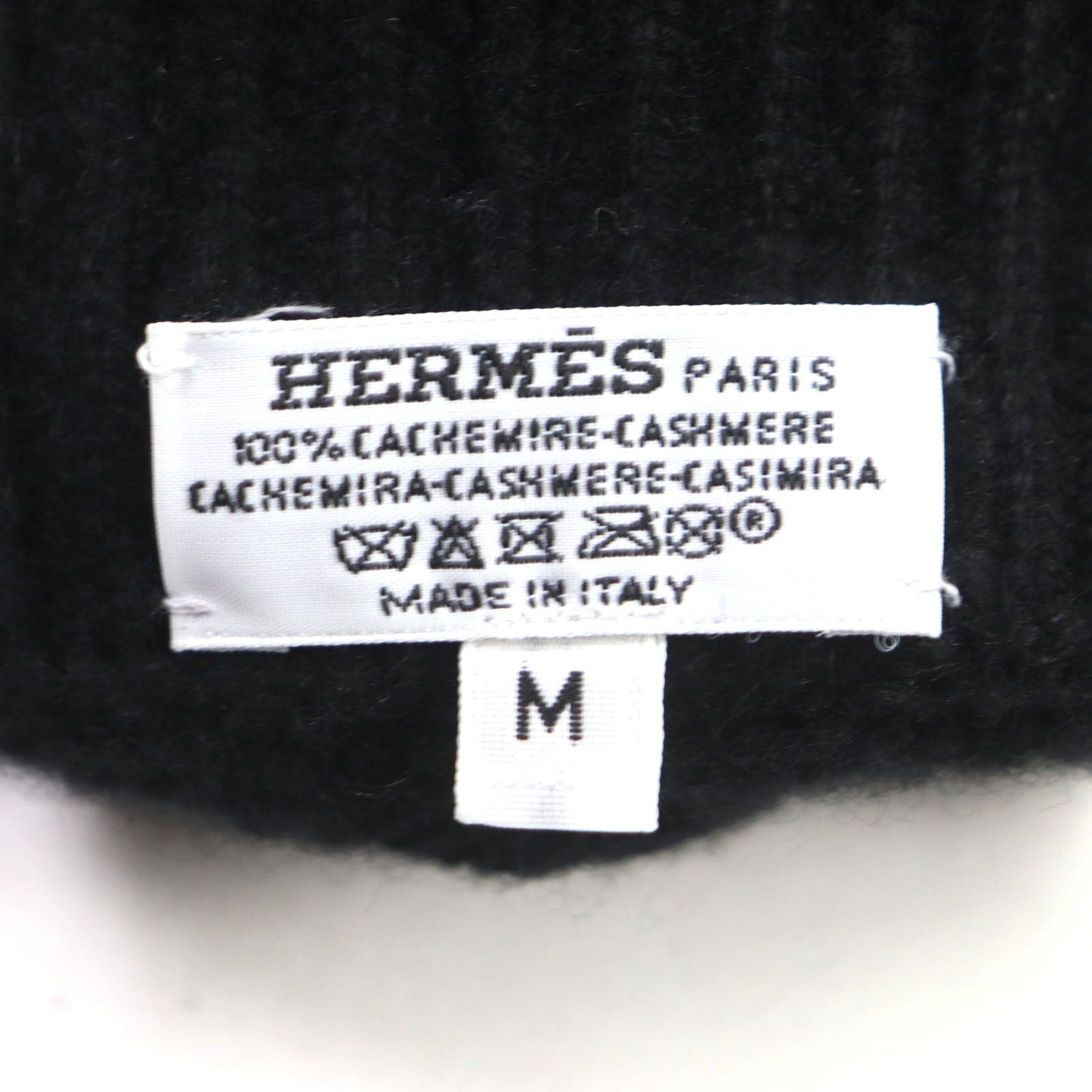 HERMES gloves Main: 100% cashmere black mens M Used