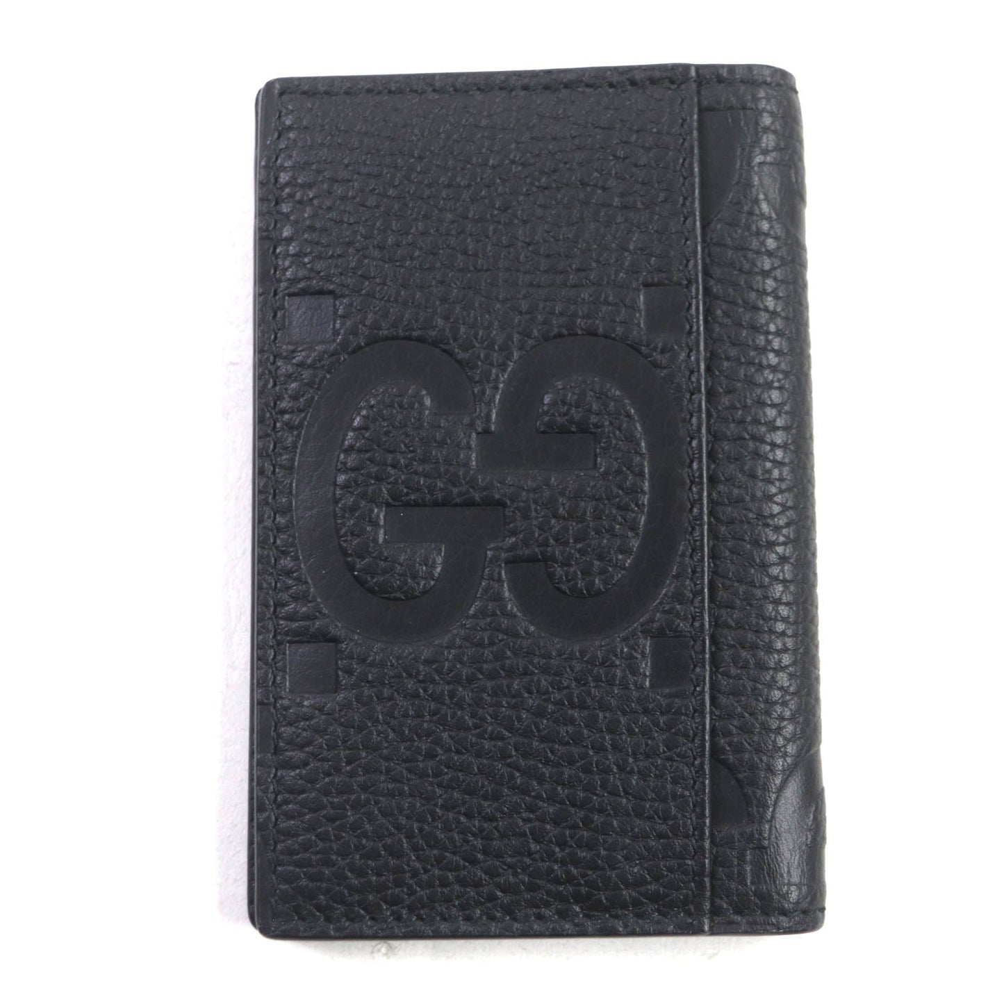 GUCCI Card Case 739478 Main: Leather black Jumbo GG mens Used