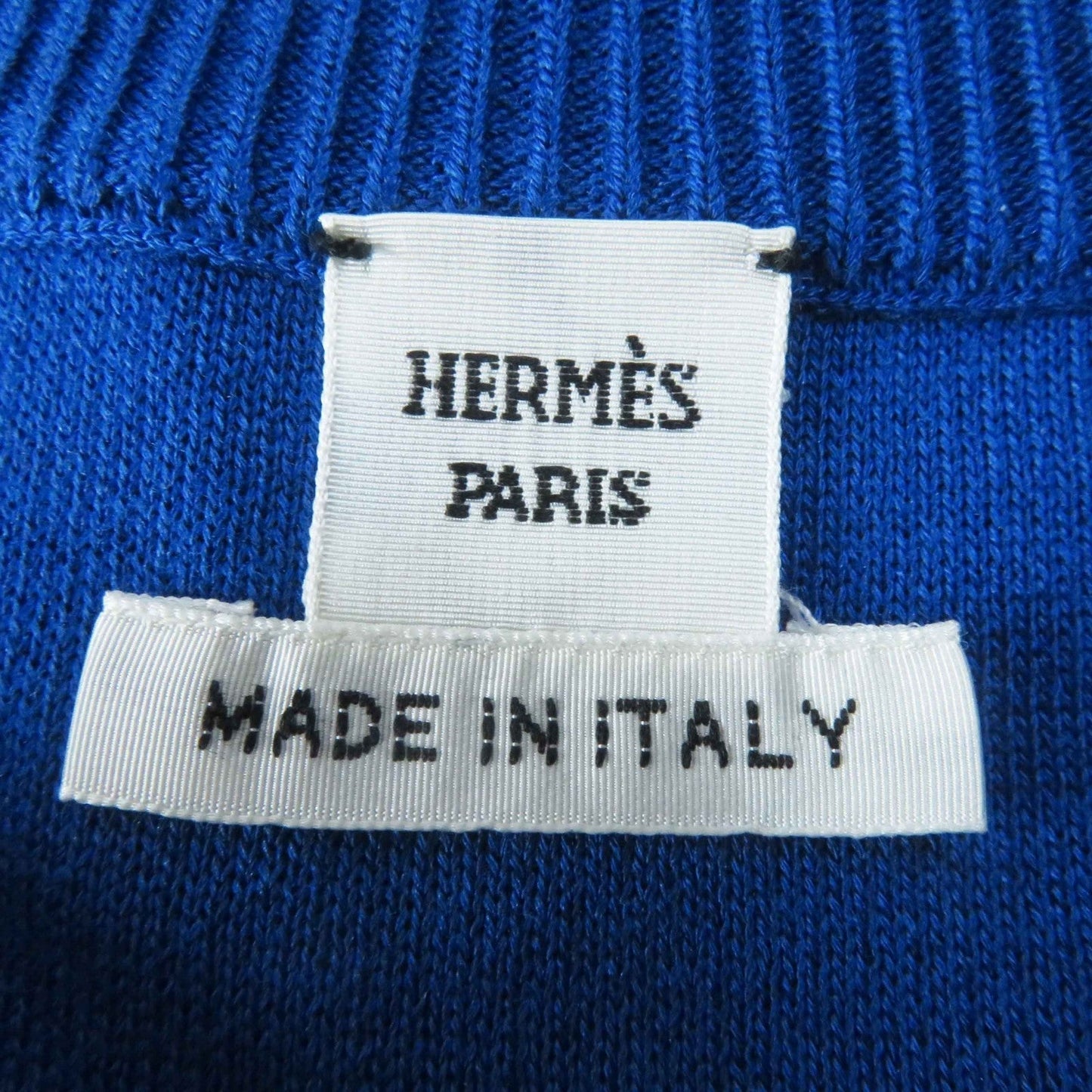 HERMES knit 2E2808DN Main: 100% silk, Main: 84% rayon, Main: 11% silk, Main: 4% nylon, Main: 1% polyurethane blue Women 38 Used
