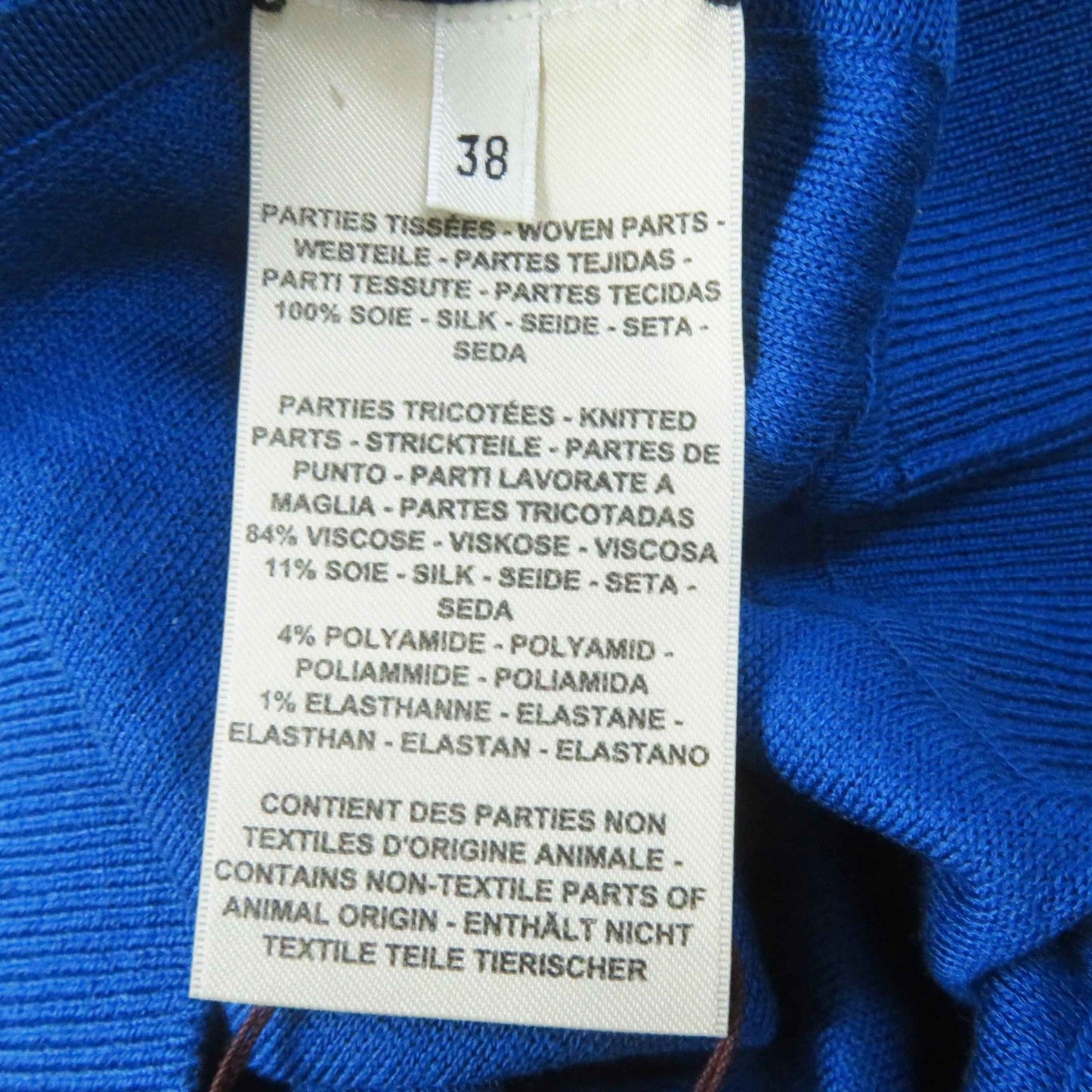 HERMES knit 2E2808DN Main: 100% silk, Main: 84% rayon, Main: 11% silk, Main: 4% nylon, Main: 1% polyurethane blue Women 38 Used