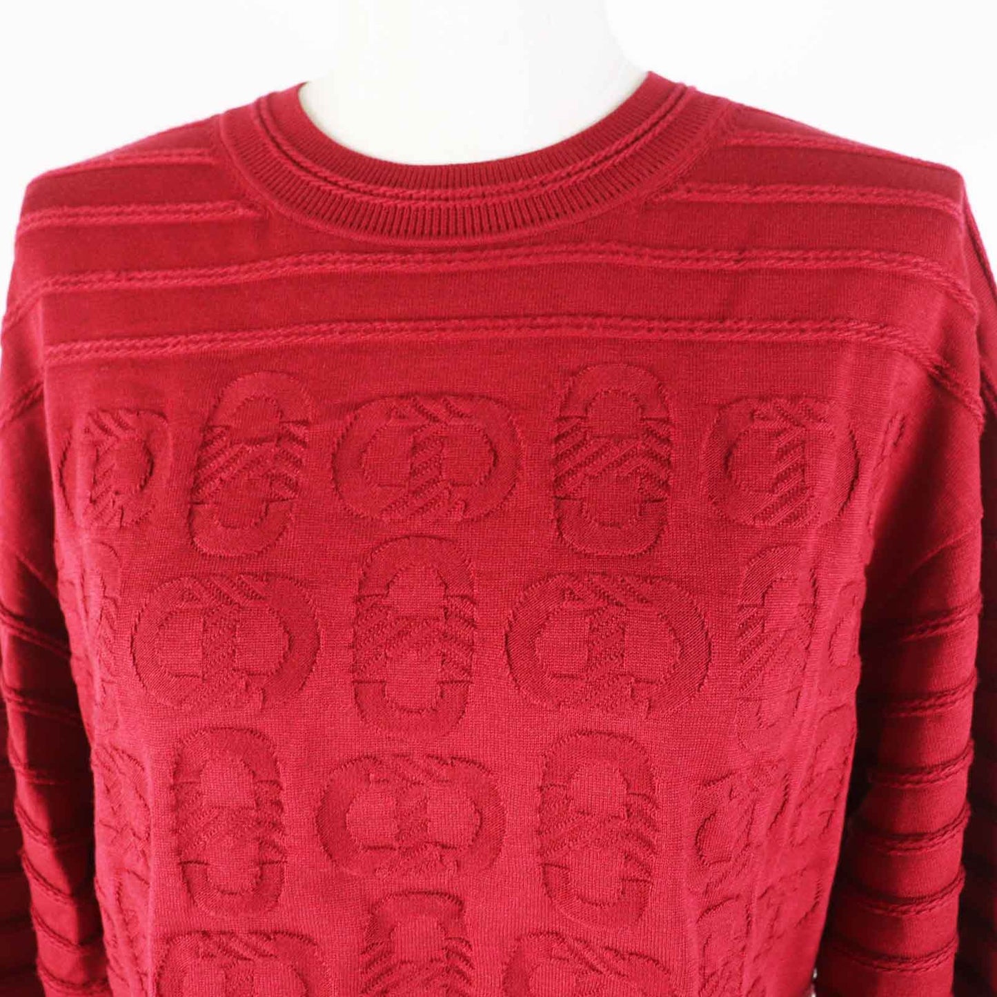 HERMES knit 3E2614D3 Outer: 57% silk, Outer: 43% cotton, Part: 55% silk, Part: 41% cotton, Part: 3% nylon Bordeaux Women 38 Used