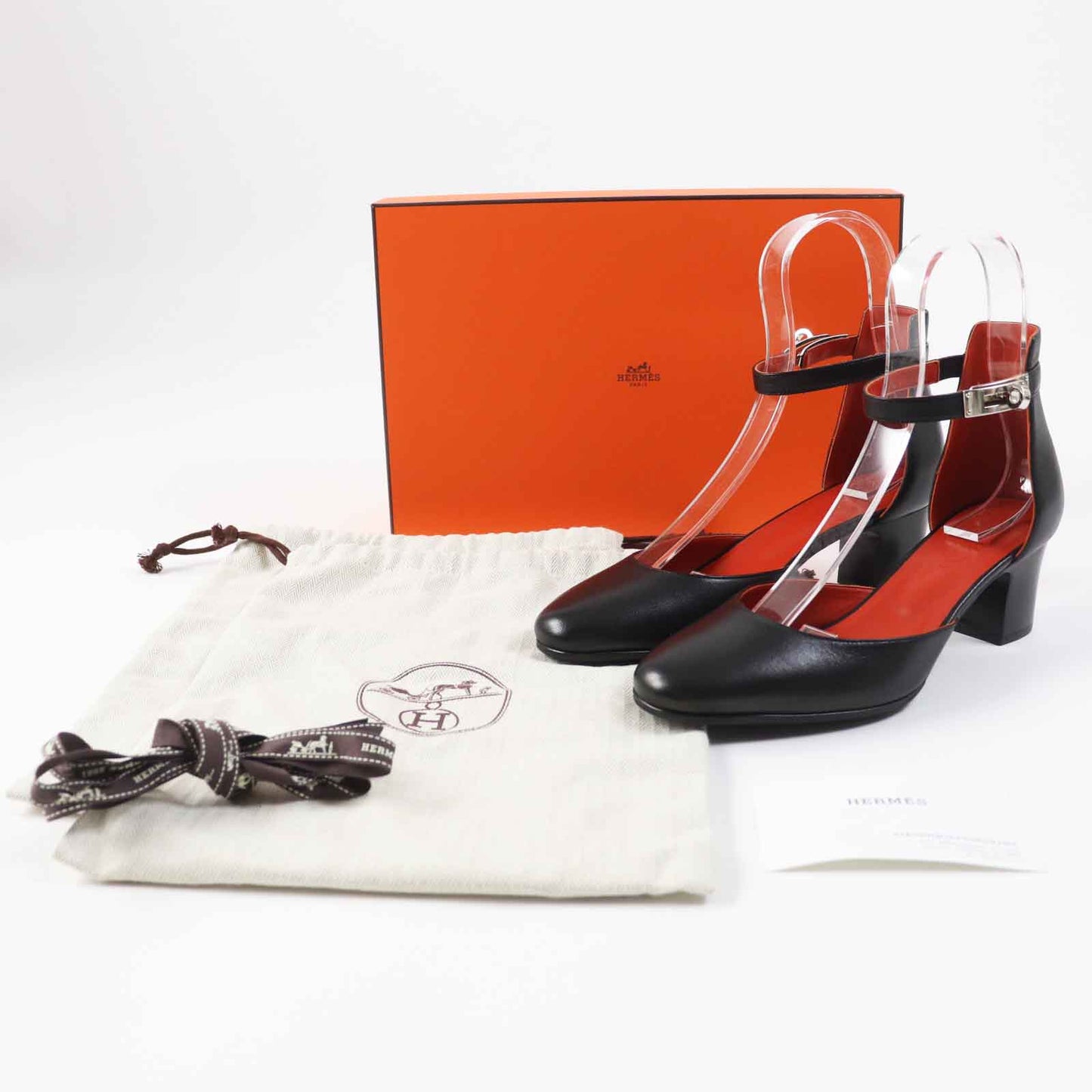 HERMES pumps Main: Leather black Baby 55 Women 37 1/2 Used
