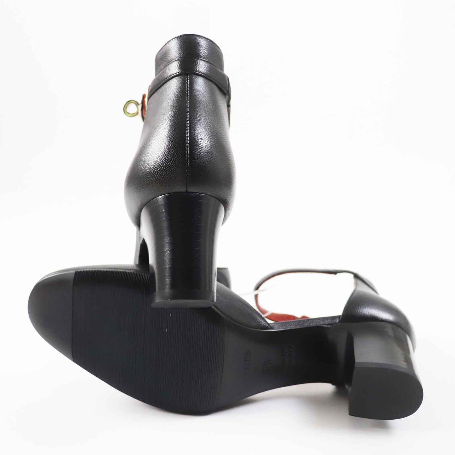 HERMES pumps Main: Leather black Baby 55 Women 37 1/2 Used