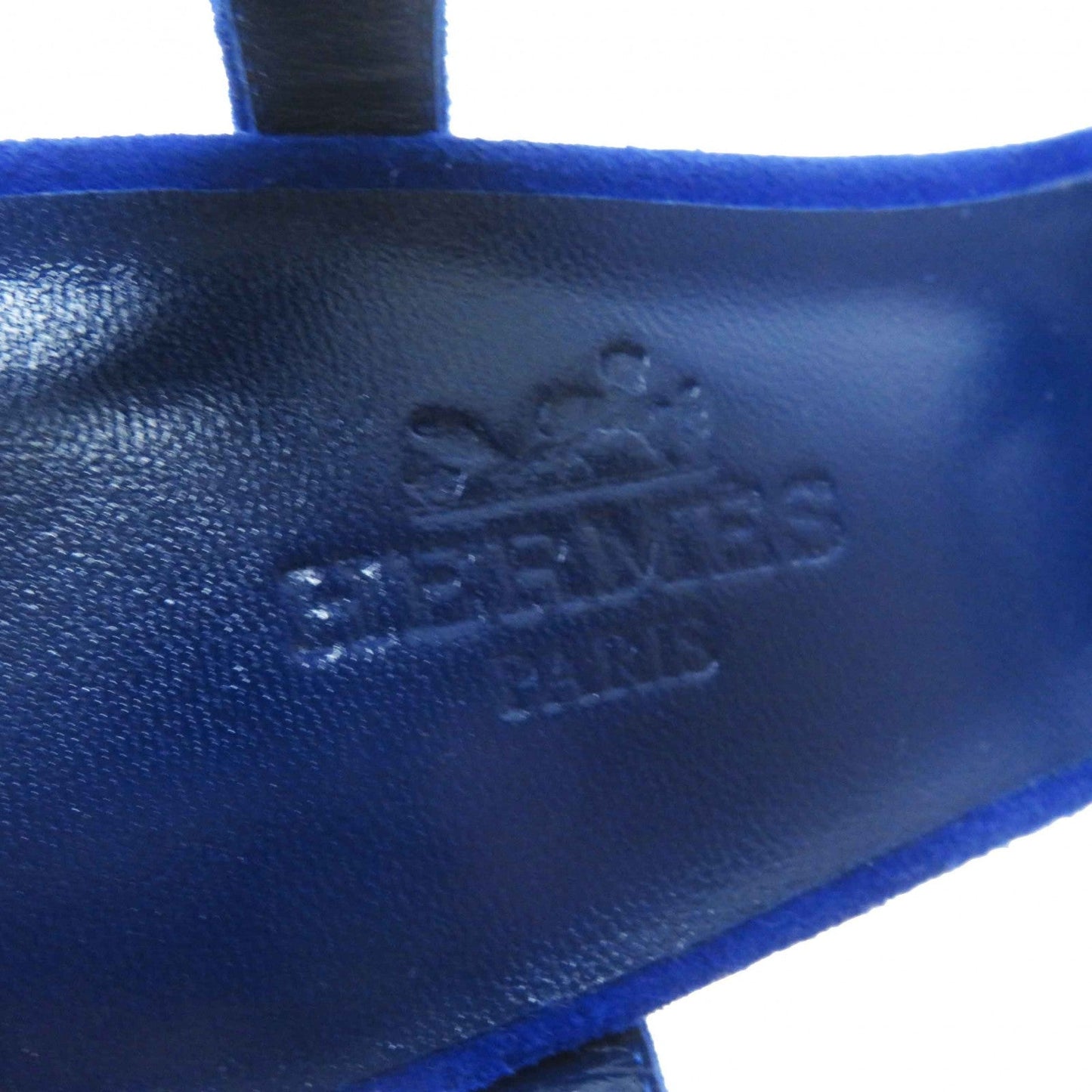 HERMES Sandals Main: Suede leather blue Women 35 1/2 Used