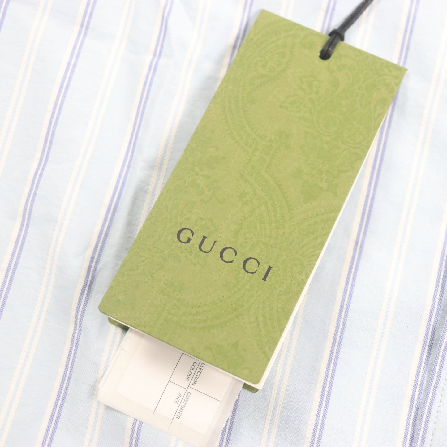 GUCCI Long sleeve shirt 703396 Main: 100% cotton, Part: 100% polyester Light blue stripe mens 38|15 Used
