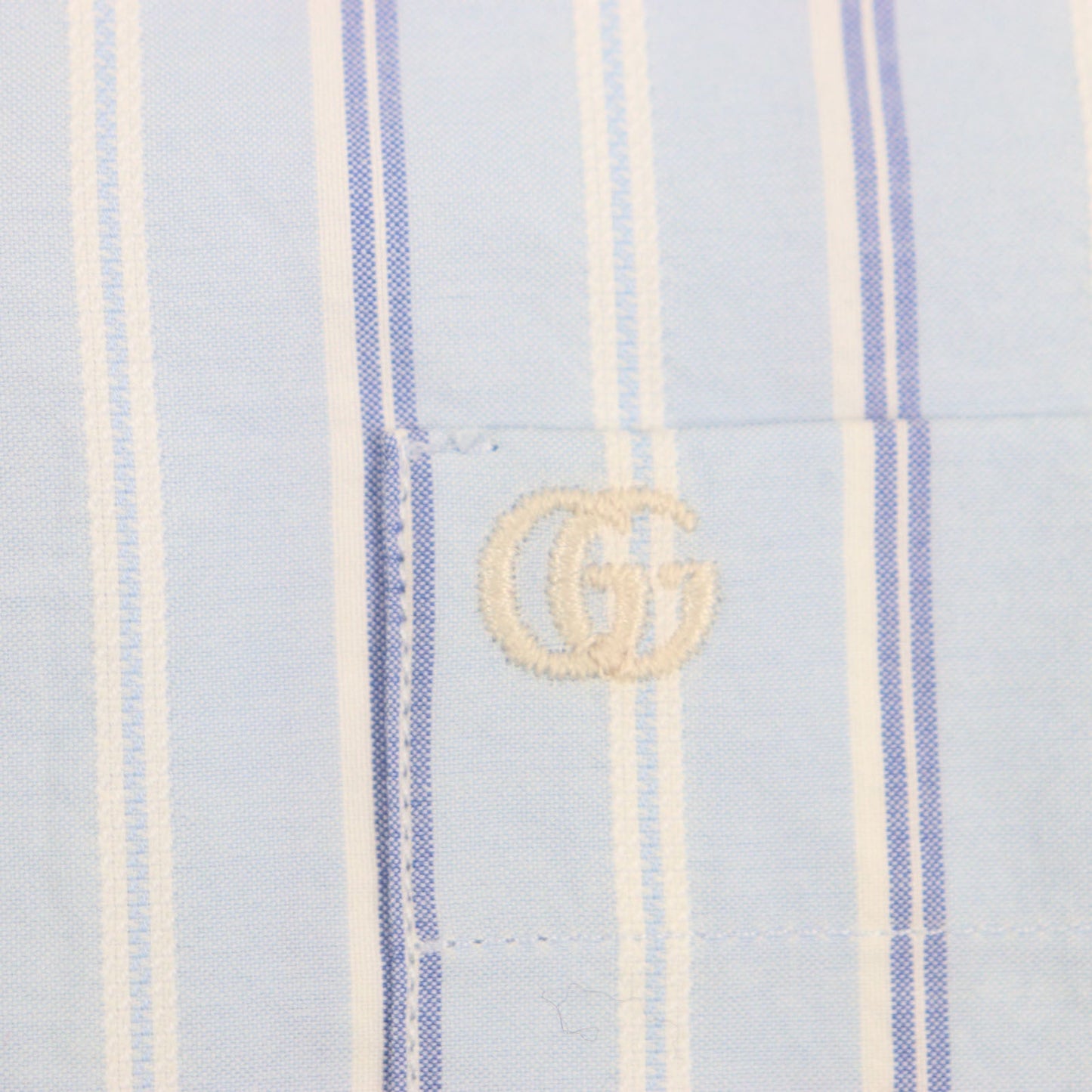GUCCI Long sleeve shirt 703396 Main: 100% cotton, Part: 100% polyester Light blue stripe mens 38|15 Used