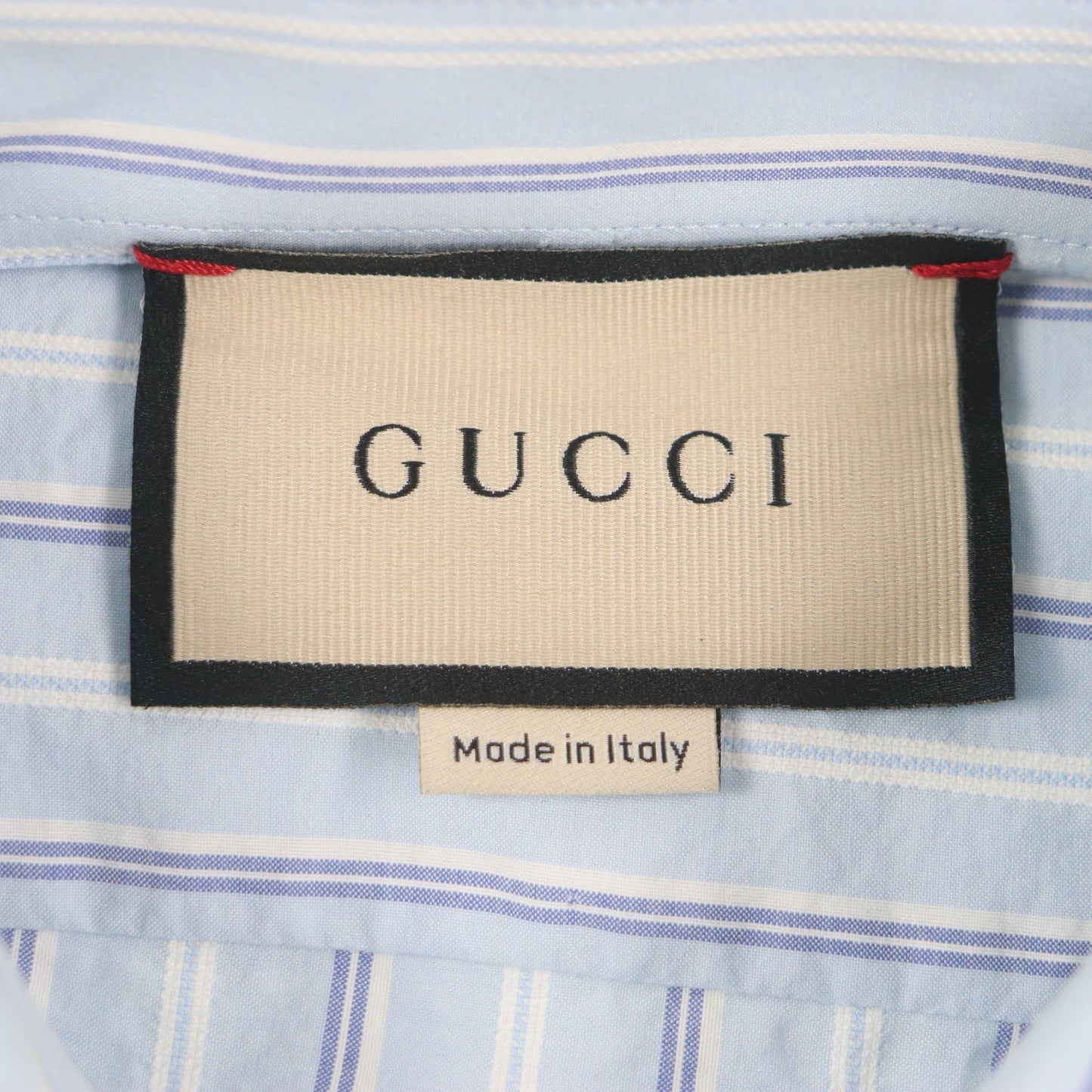 GUCCI Long sleeve shirt 703396 Main: 100% cotton, Part: 100% polyester Light blue stripe mens 38|15 Used