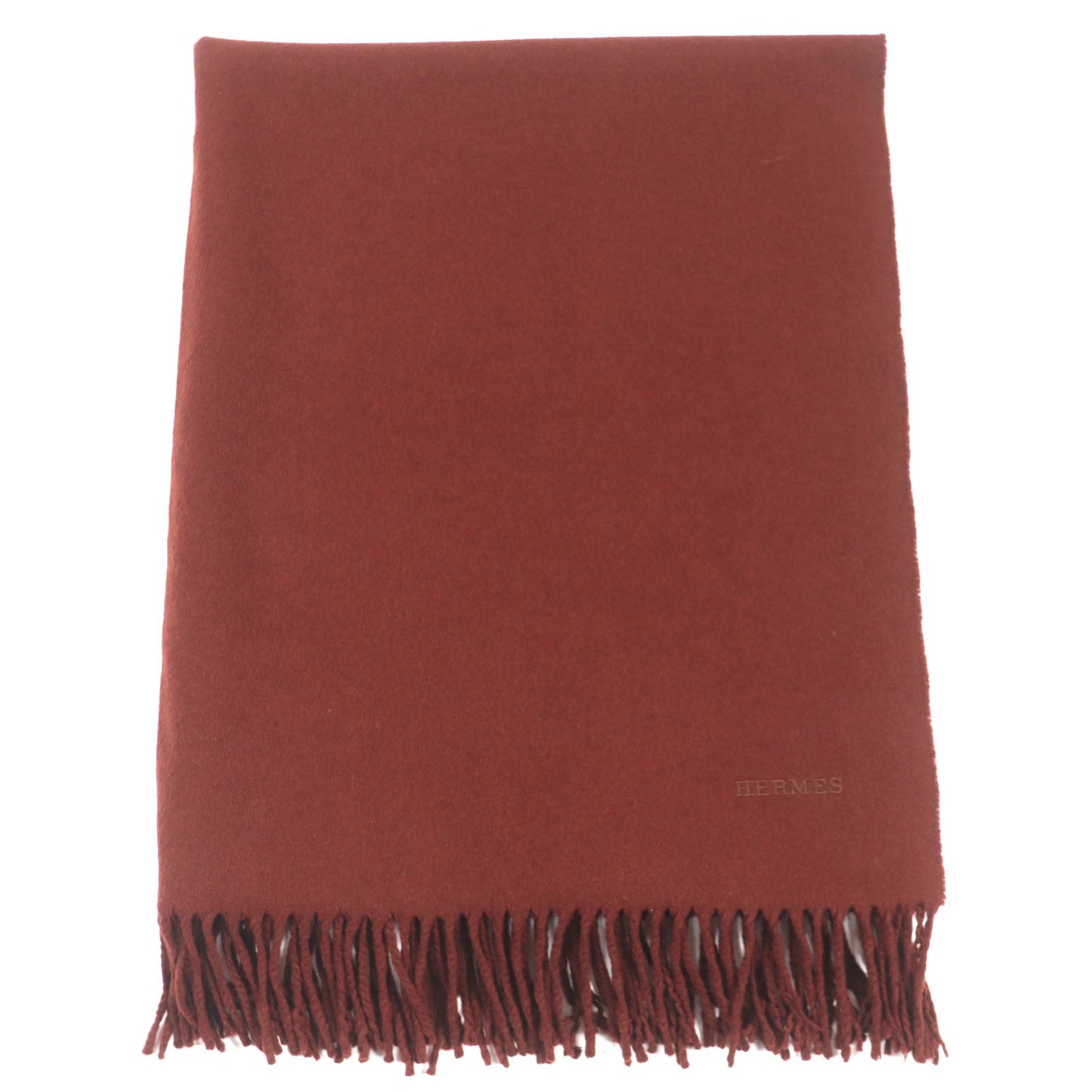 HERMES Scarf Main: 100% cashmere Red brown mens Used