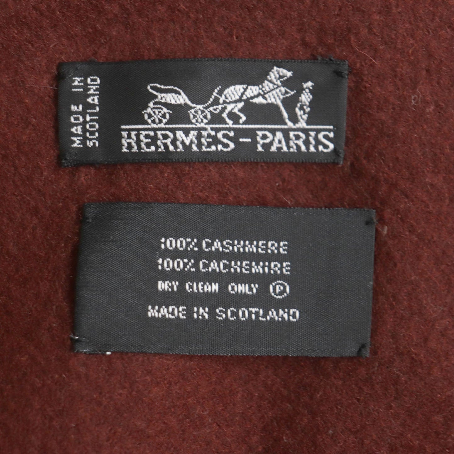 HERMES Scarf Main: 100% cashmere Red brown mens Used