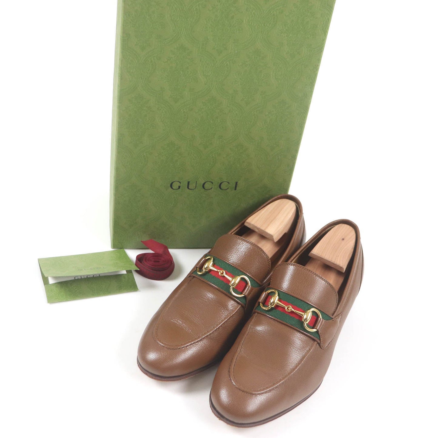 GUCCI loafers 655579 Main: Leather Brown mens 7 Used