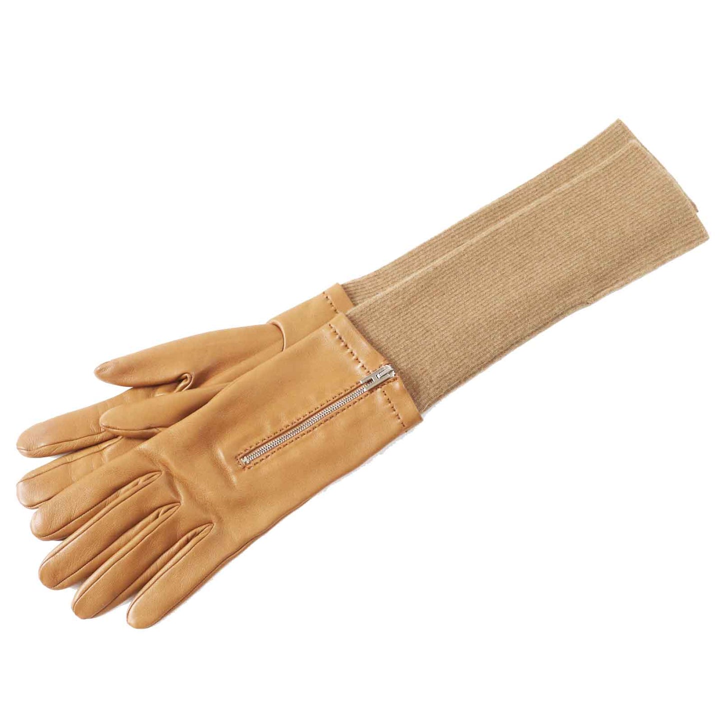 HERMES gloves Lamb leather gold 7.5