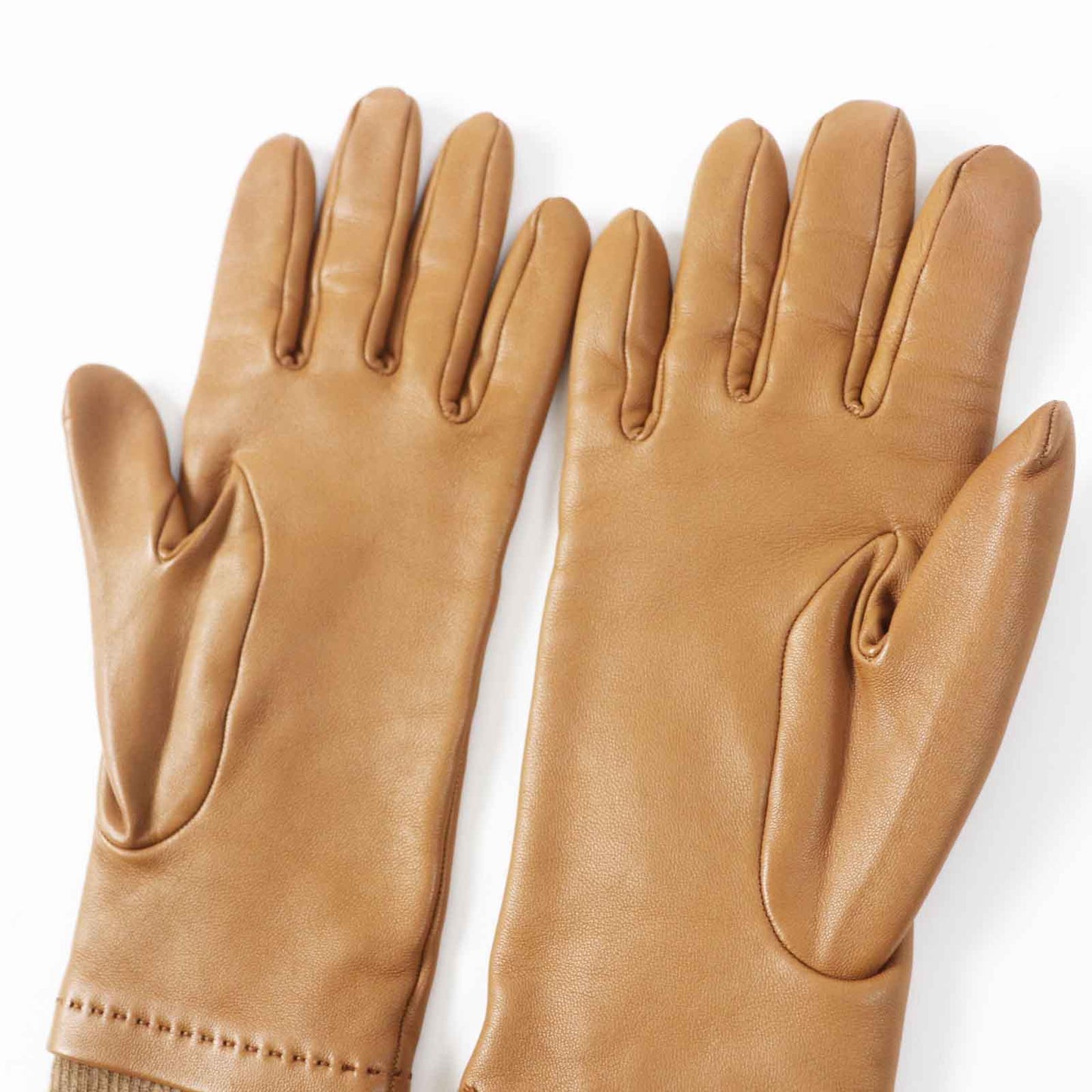 HERMES gloves Lamb leather gold 7.5