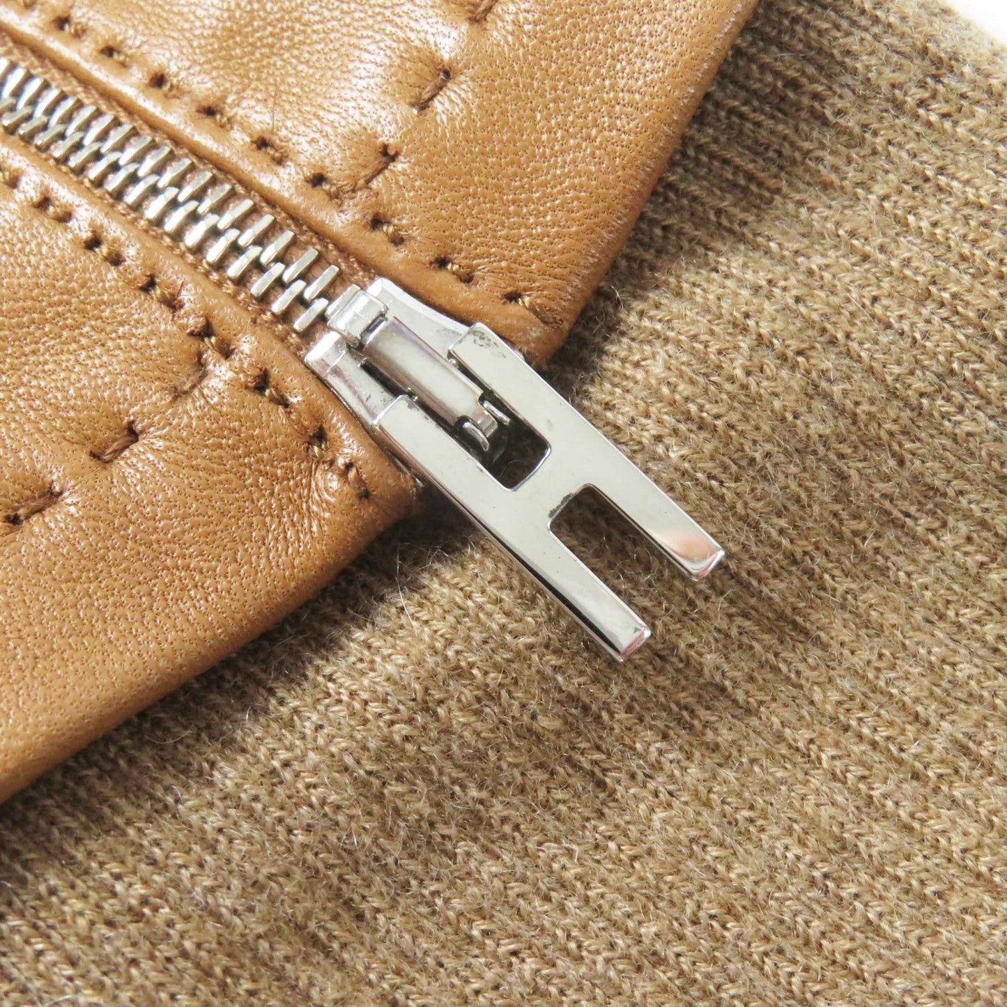 HERMES gloves Lamb leather gold 7.5