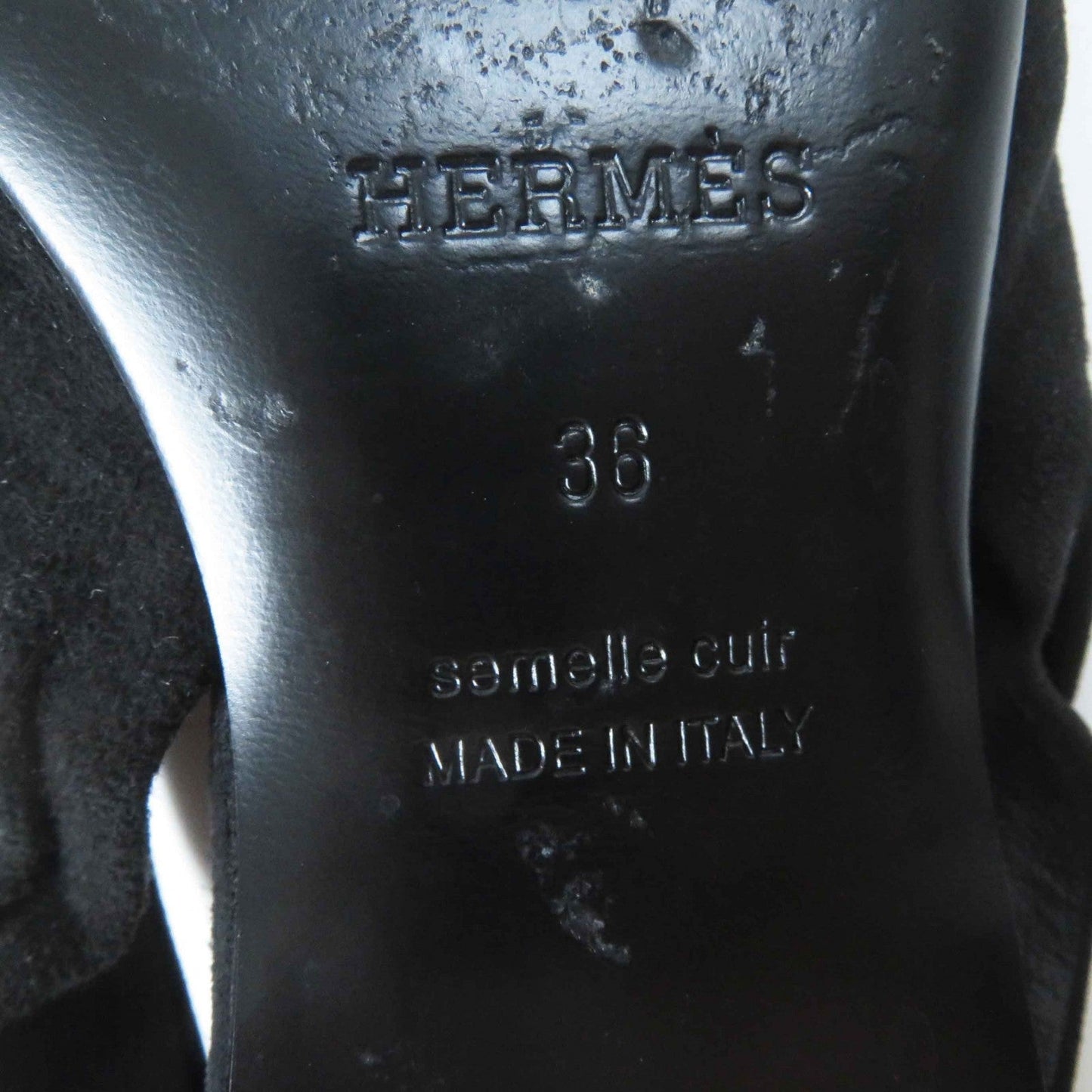 HERMES pumps 221013Z Main: Suede leather black Women 36 Used