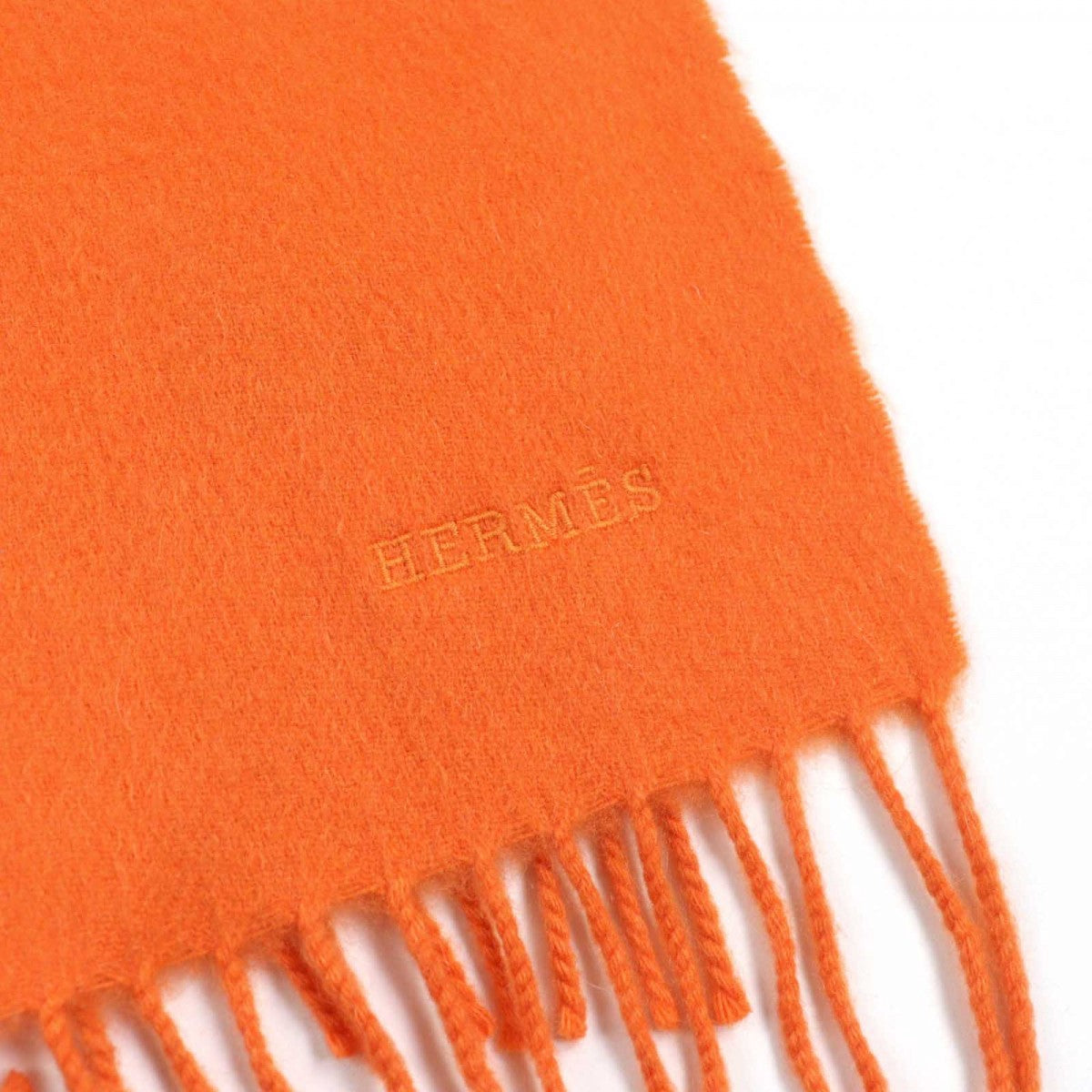 HERMES Scarf cashmere Orange