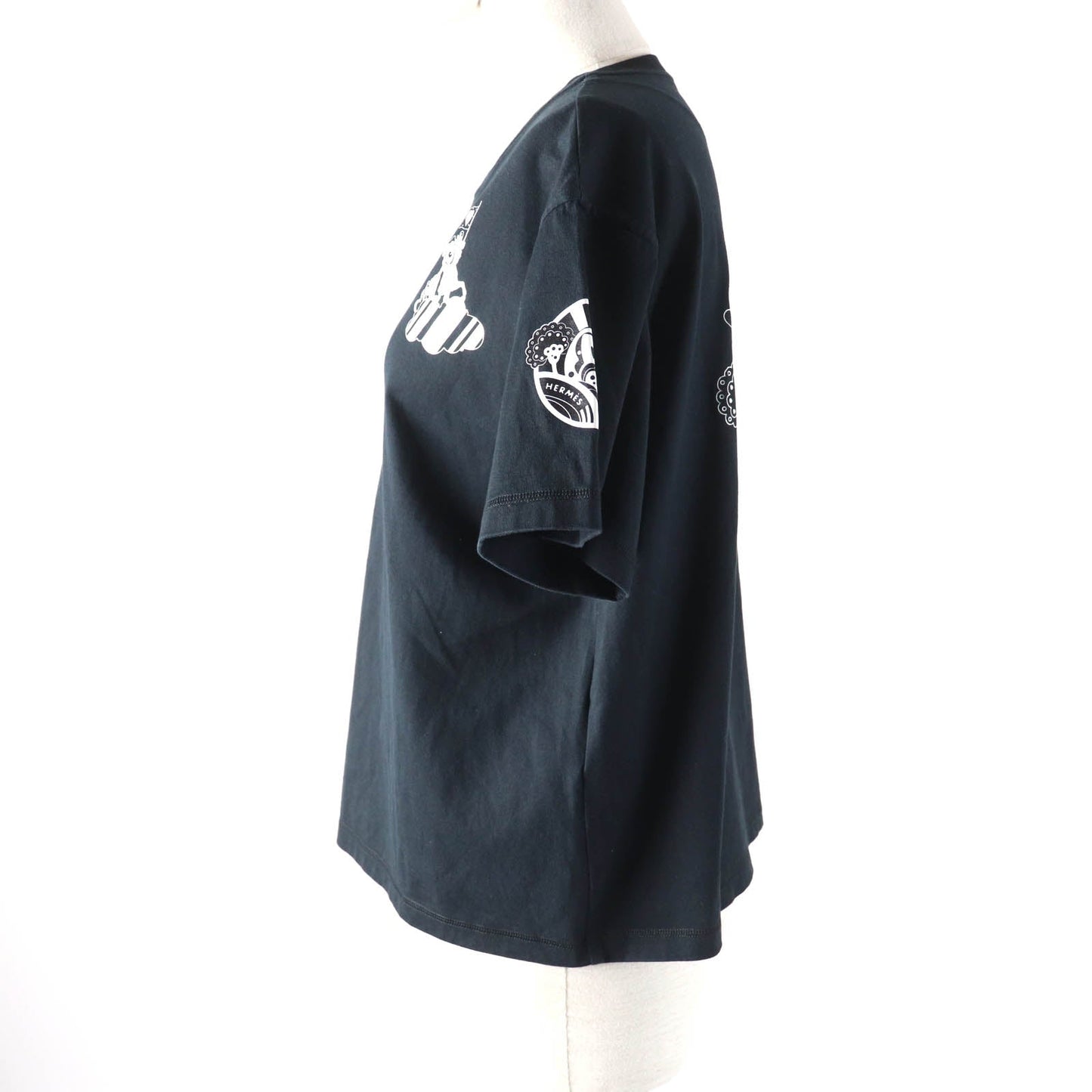 HERMES Short sleeve T-shirt 2E4602DU Main: 100% cotton black Women 38 Used
