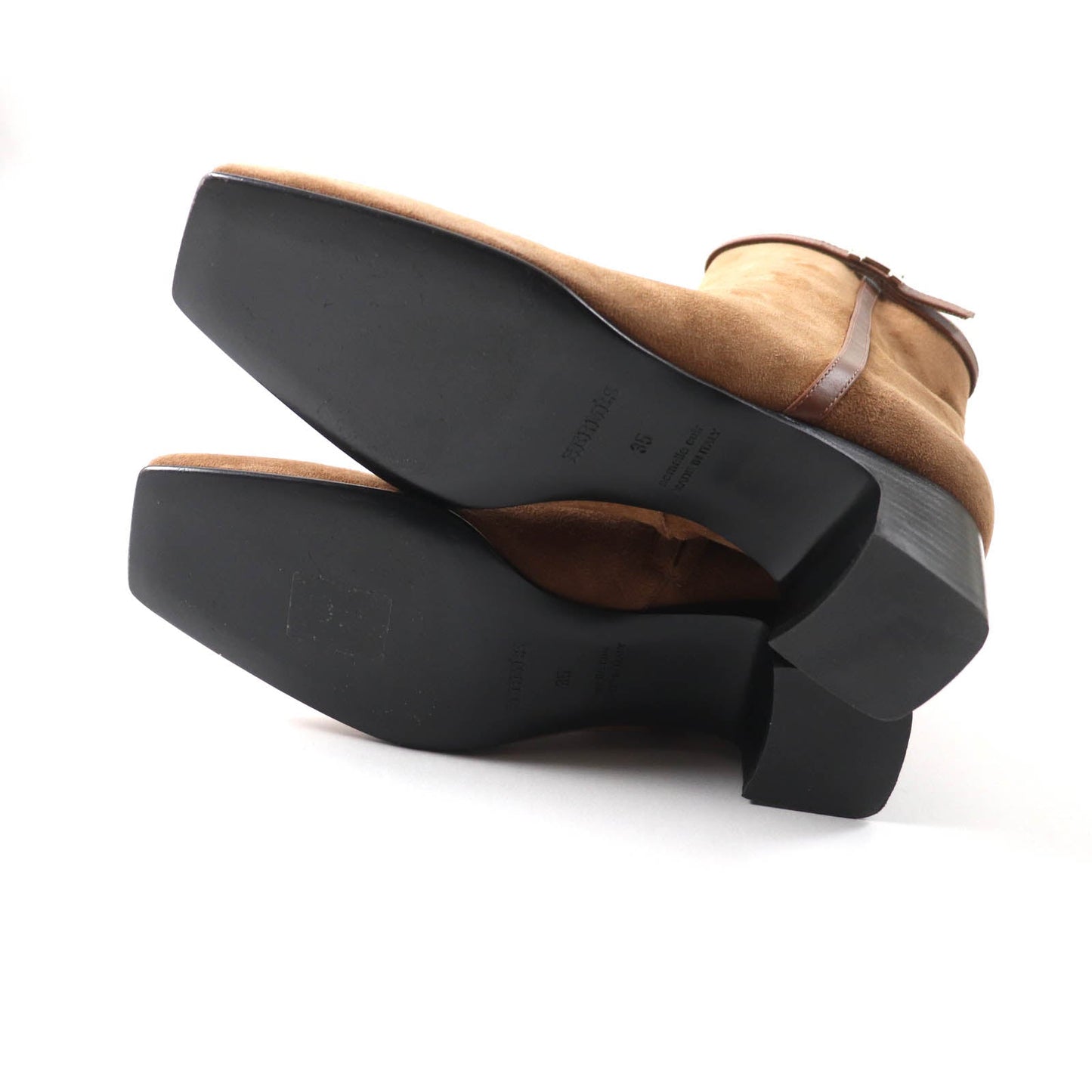 HERMES short boots 232082Z Main: suede leather, part: leather Brown Women 35 Used