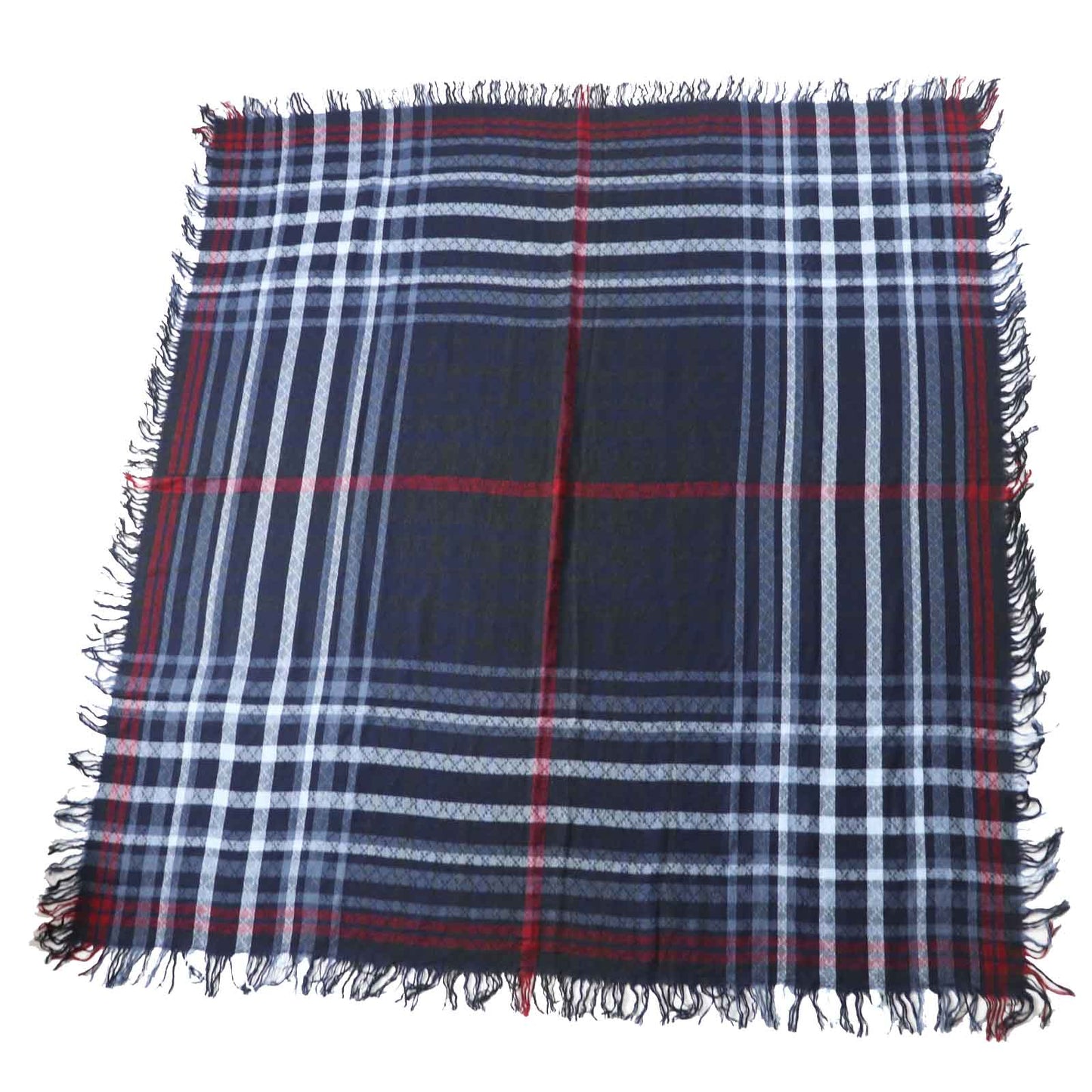 GUCCI Stall Main: 70% wool, Main: 30% silk Navy Red type Women Used