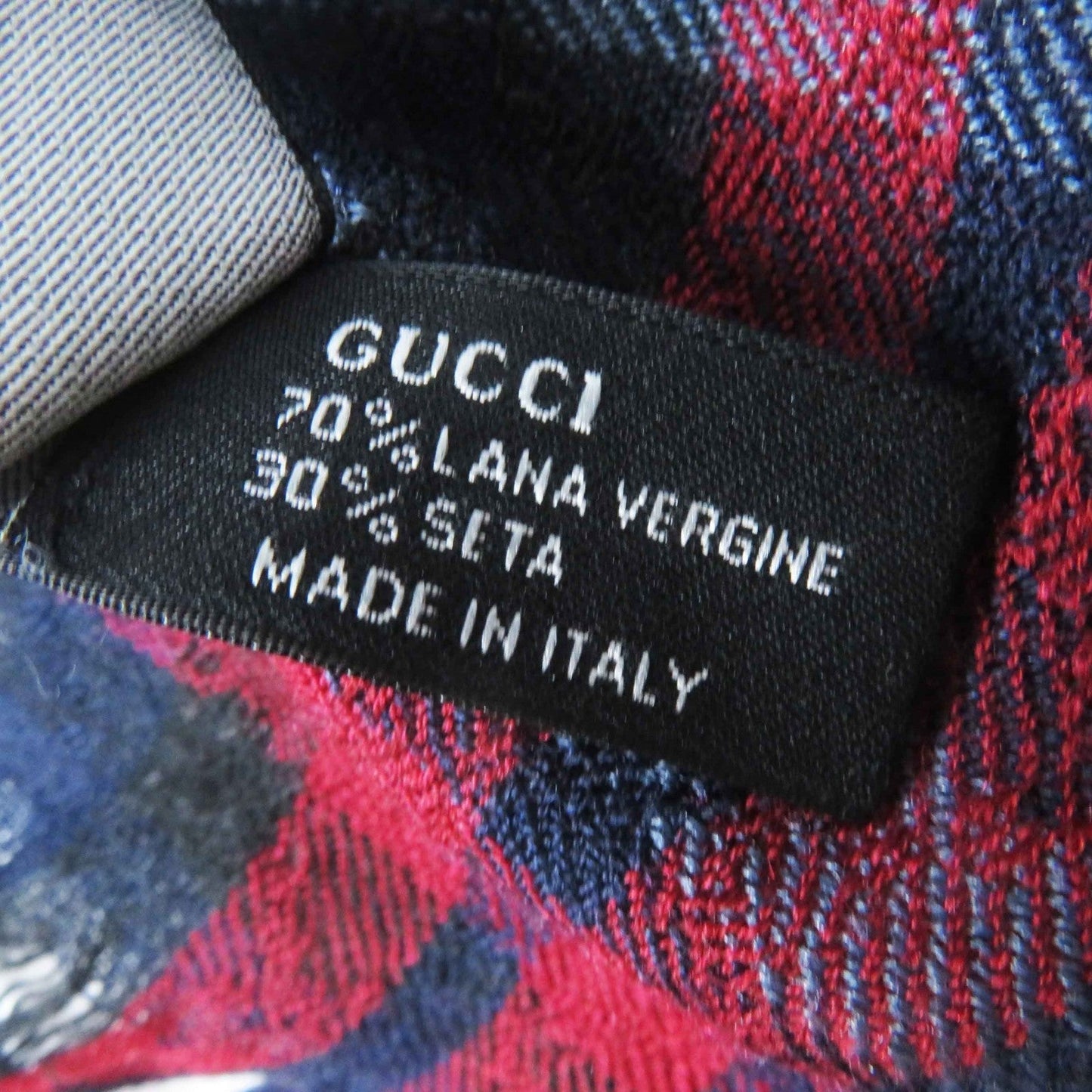 GUCCI Stall Main: 70% wool, Main: 30% silk Navy Red type Women Used