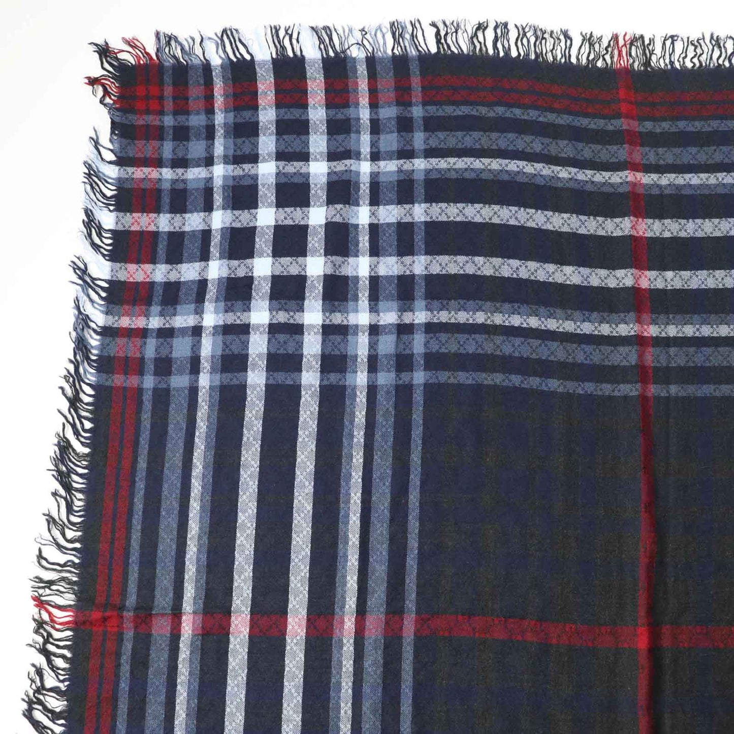 GUCCI Stall Main: 70% wool, Main: 30% silk Navy Red type Women Used