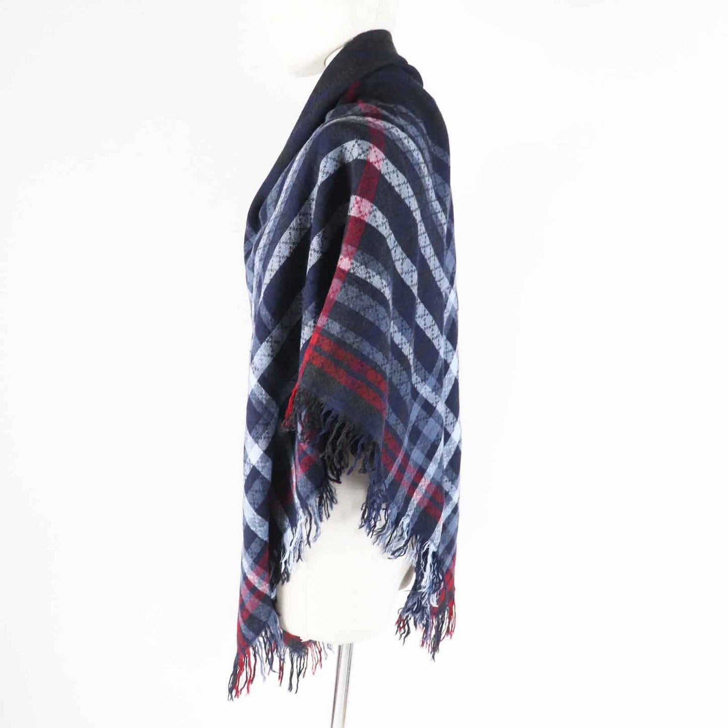 GUCCI Stall Main: 70% wool, Main: 30% silk Navy Red type Women Used