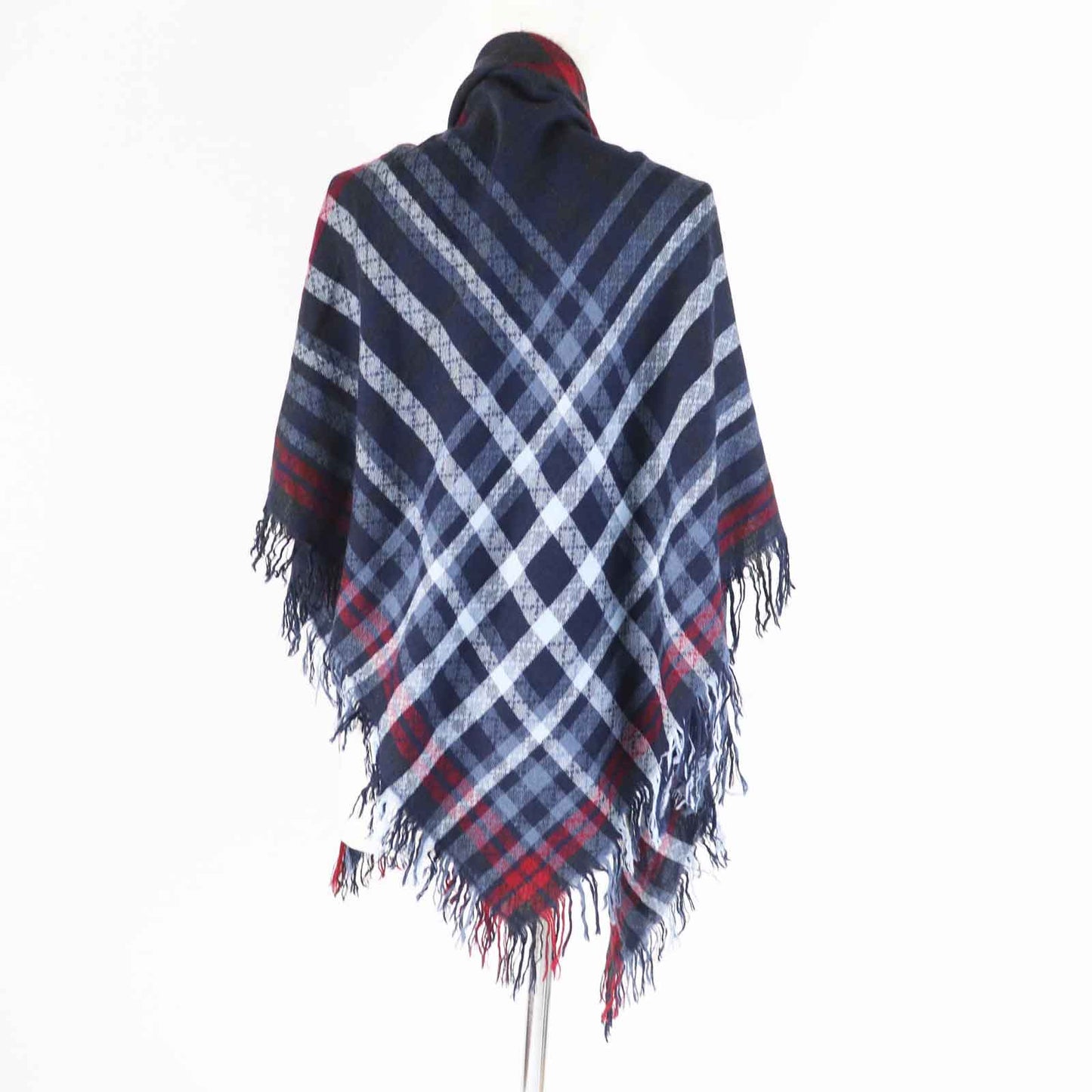 GUCCI Stall Main: 70% wool, Main: 30% silk Navy Red type Women Used