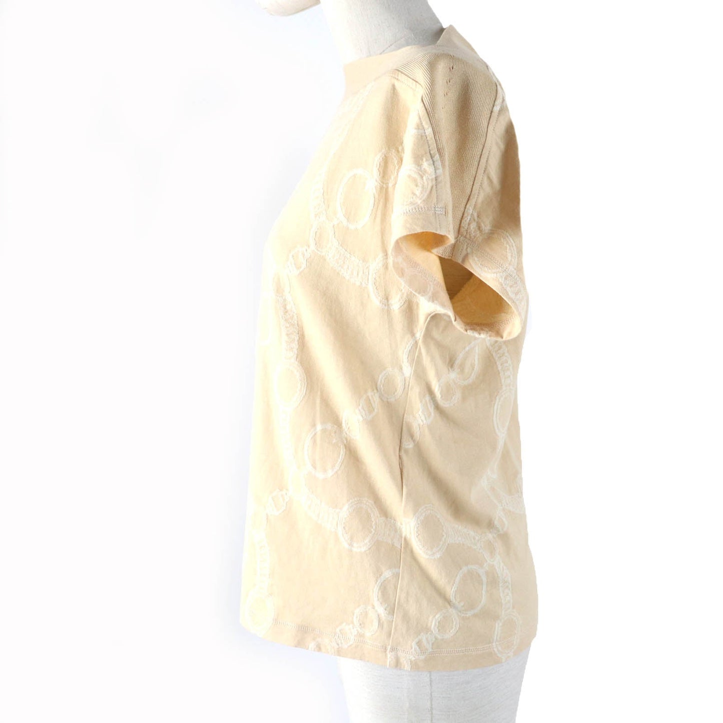 HERMES tops 2E4607DZ Main: 100% cotton beige Women 36 Used