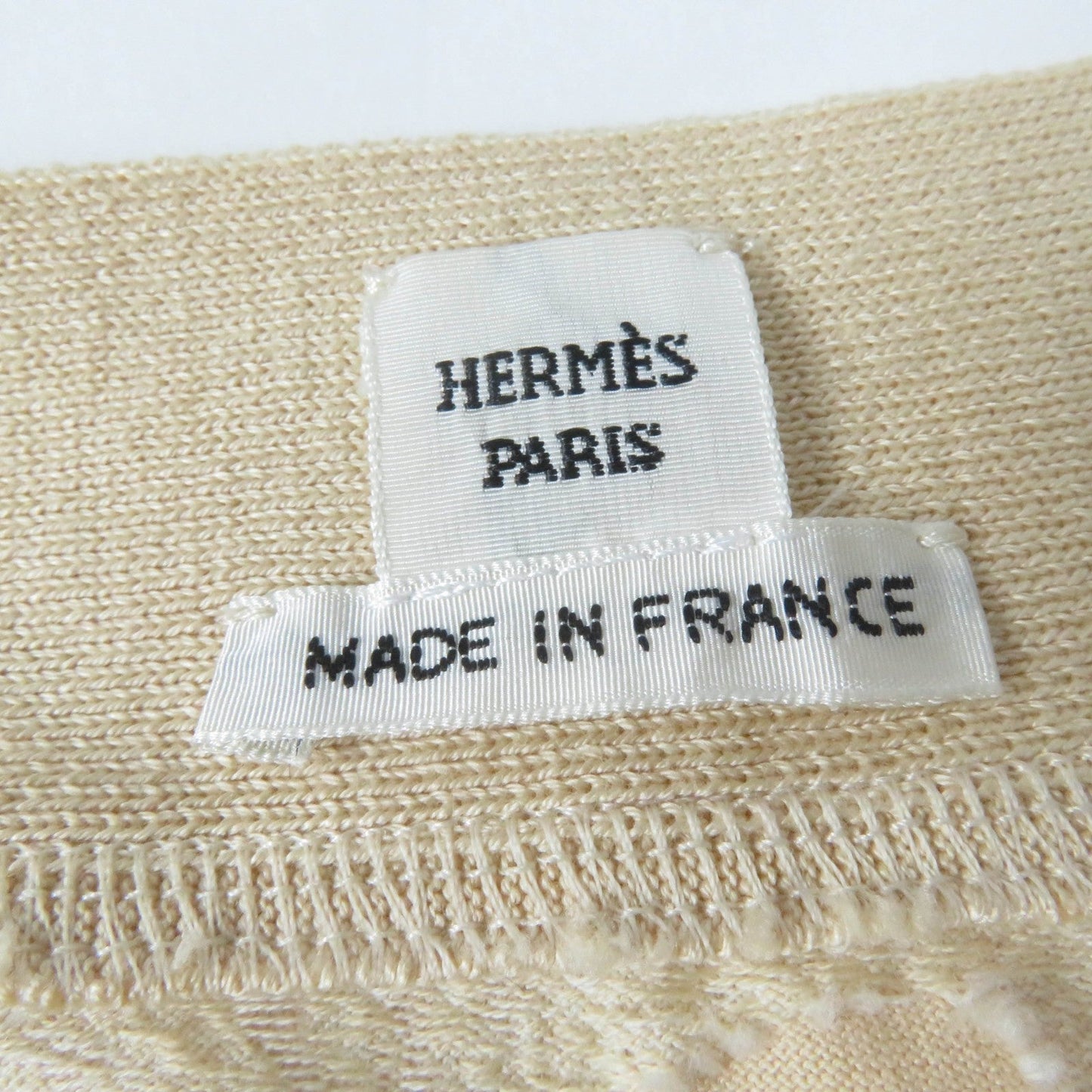 HERMES tops 2E4607DZ Main: 100% cotton beige Women 36 Used