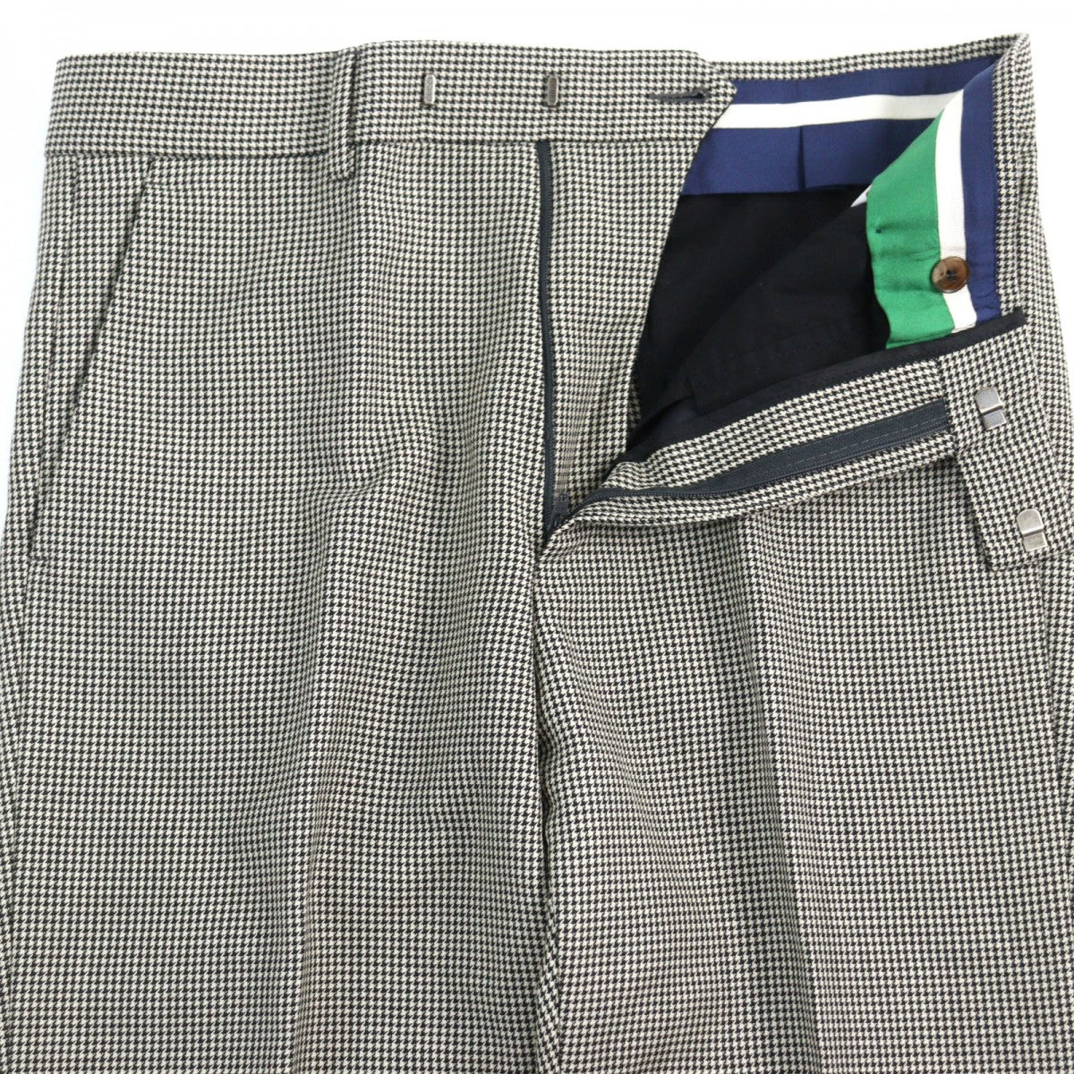 GUCCI Pants 574355 Outer: 88% wool, Outer: 12% mohair, Lining: 100% rayon, Part: 65% polyester, Part: 35% cotton Black White mens Used