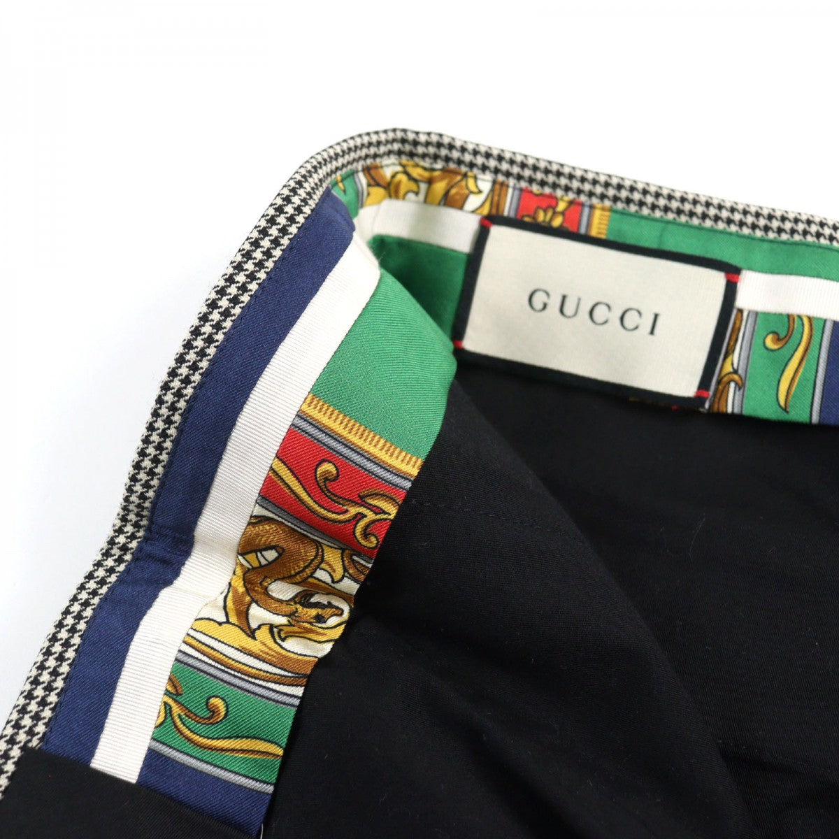 GUCCI Pants 574355 Outer: 88% wool, Outer: 12% mohair, Lining: 100% rayon, Part: 65% polyester, Part: 35% cotton Black White mens Used