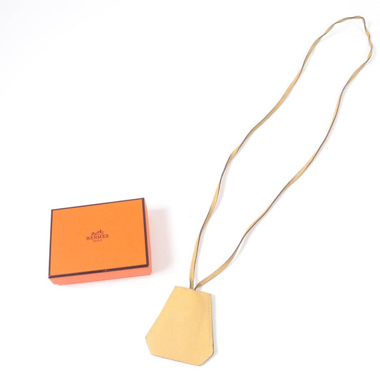 HERMES Necklace Main: Leather light brown Women Used