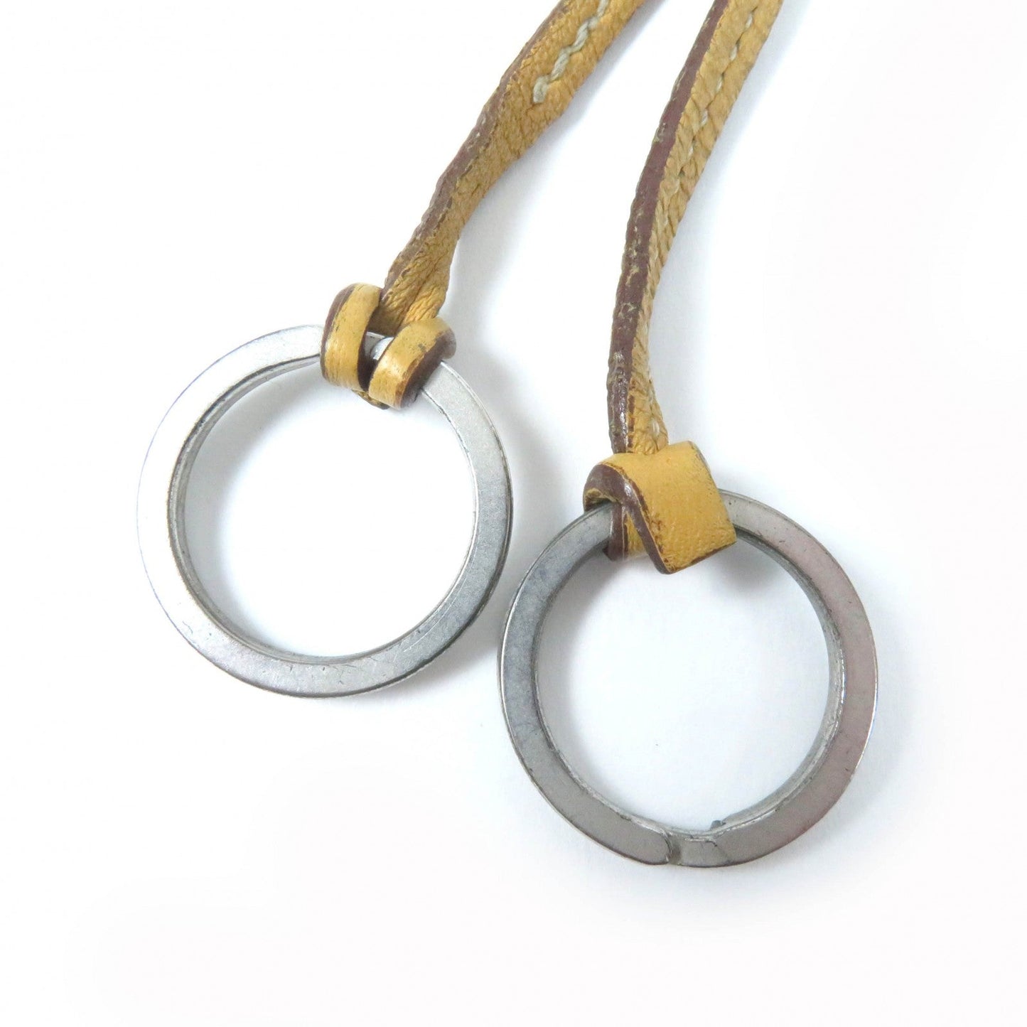 HERMES Necklace Main: Leather light brown Women Used