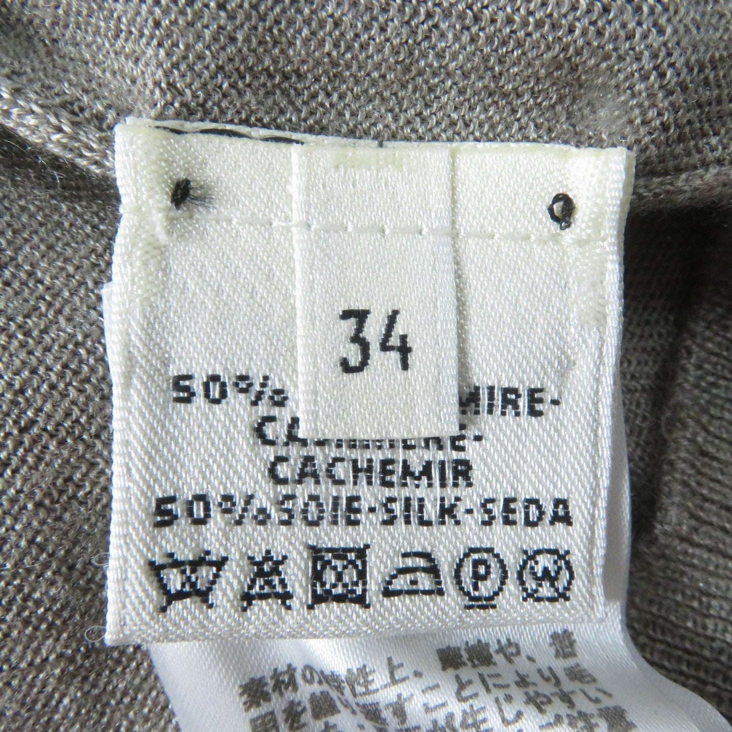 HERMES knit Main: 50% cashmere, Main: 50% silk Brown type Women 34 Used