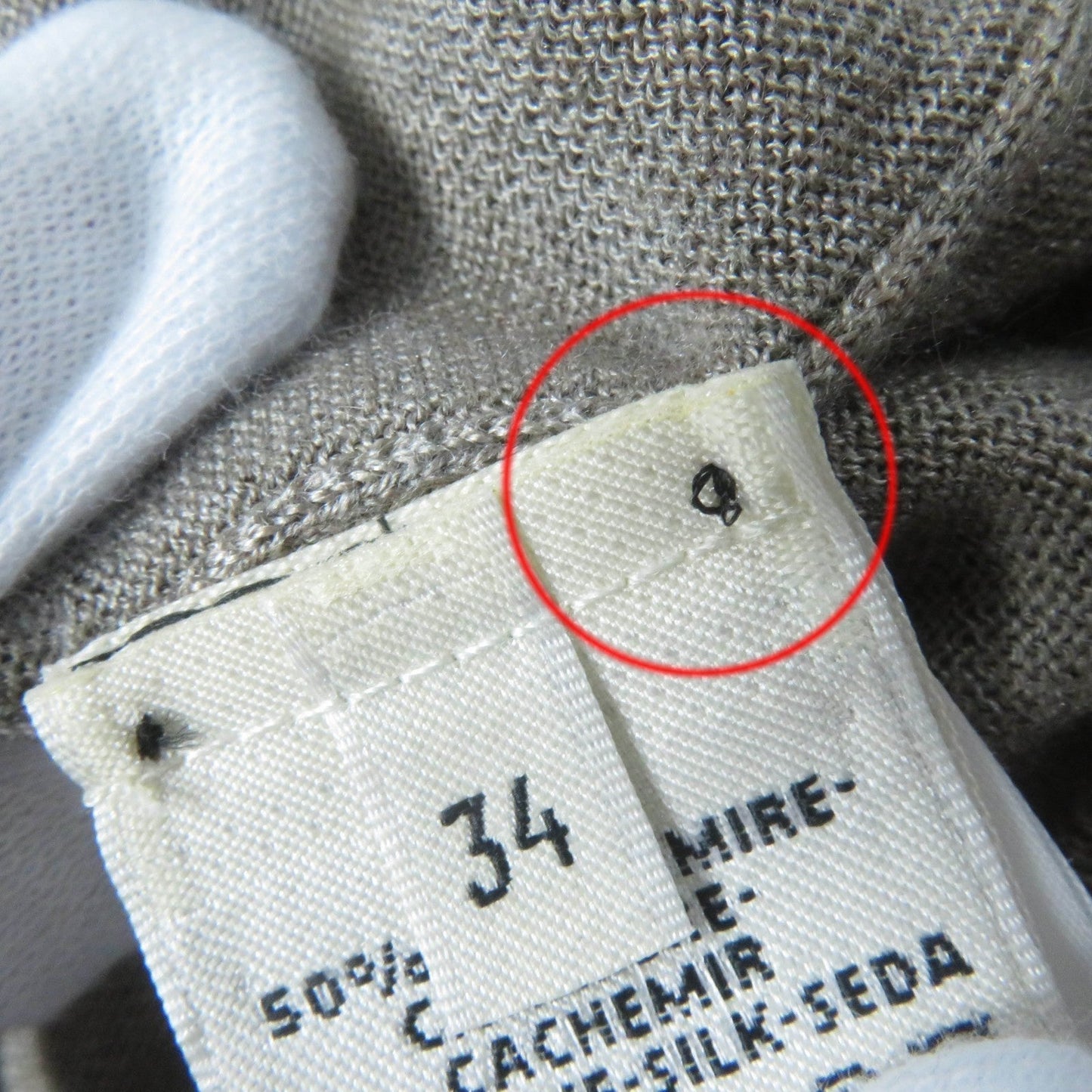 HERMES knit Main: 50% cashmere, Main: 50% silk Brown type Women 34 Used