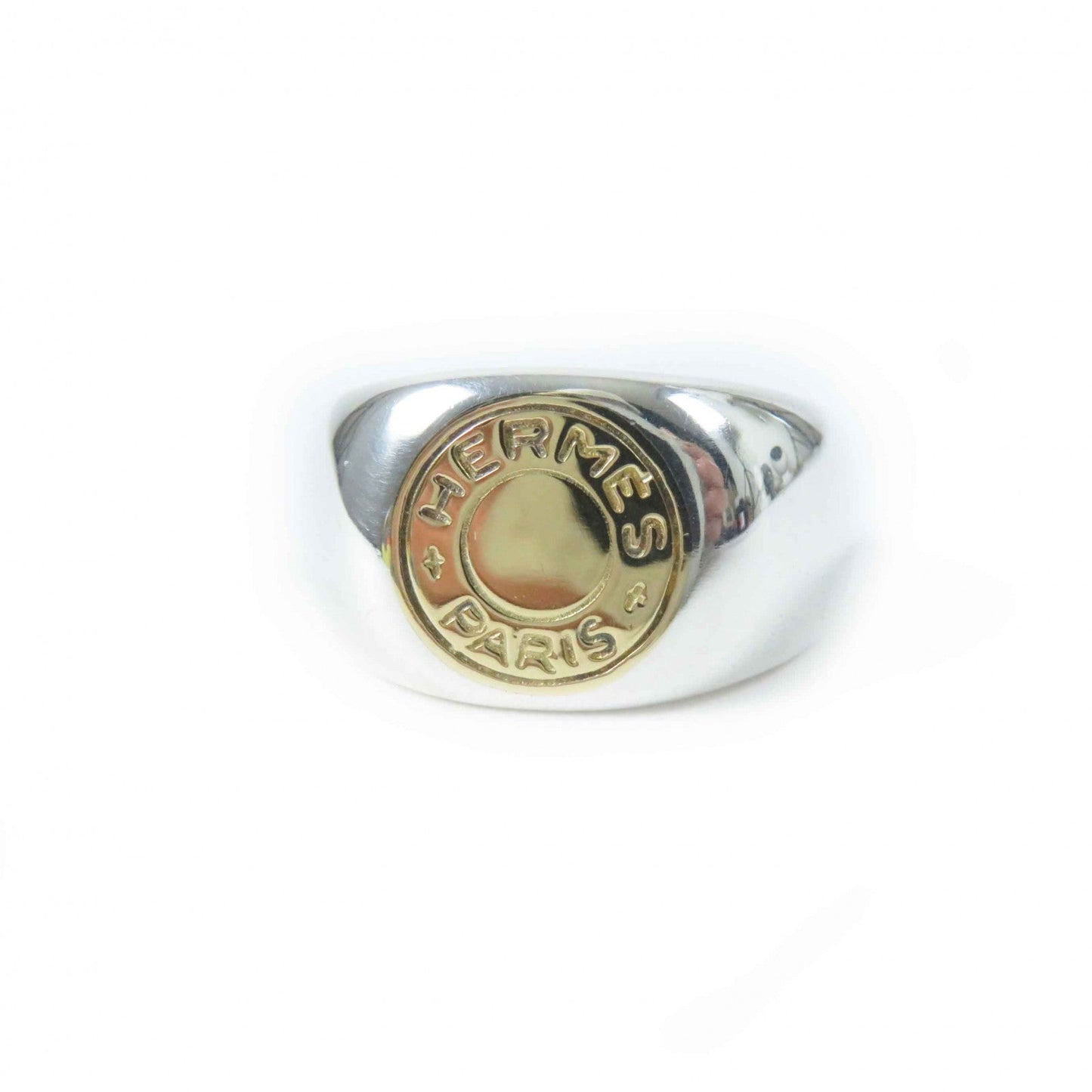 HERMES Ring Main: SV925, Part: 750 Silver gold Seriering Women 51 Used