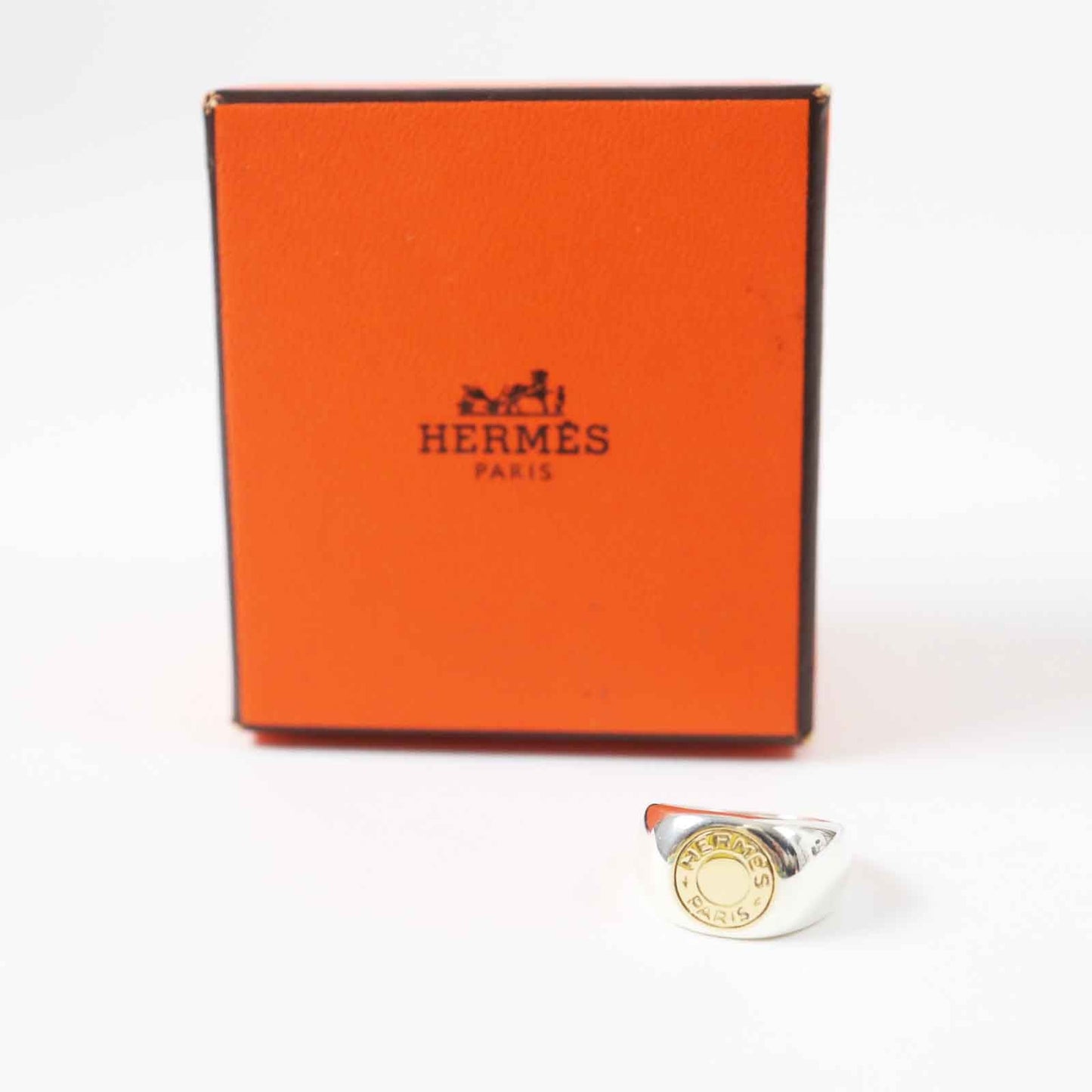 HERMES Ring Main: SV925, Part: 750 Silver gold Seriering Women 51 Used