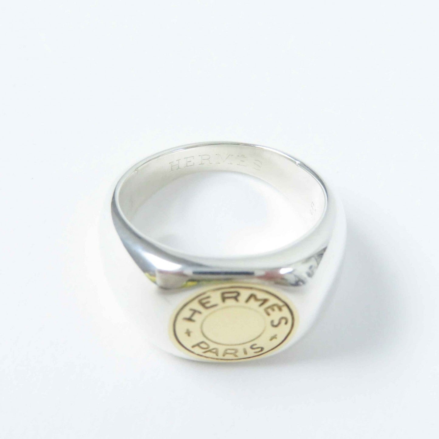 HERMES Ring Main: SV925, Part: 750 Silver gold Seriering Women 51 Used