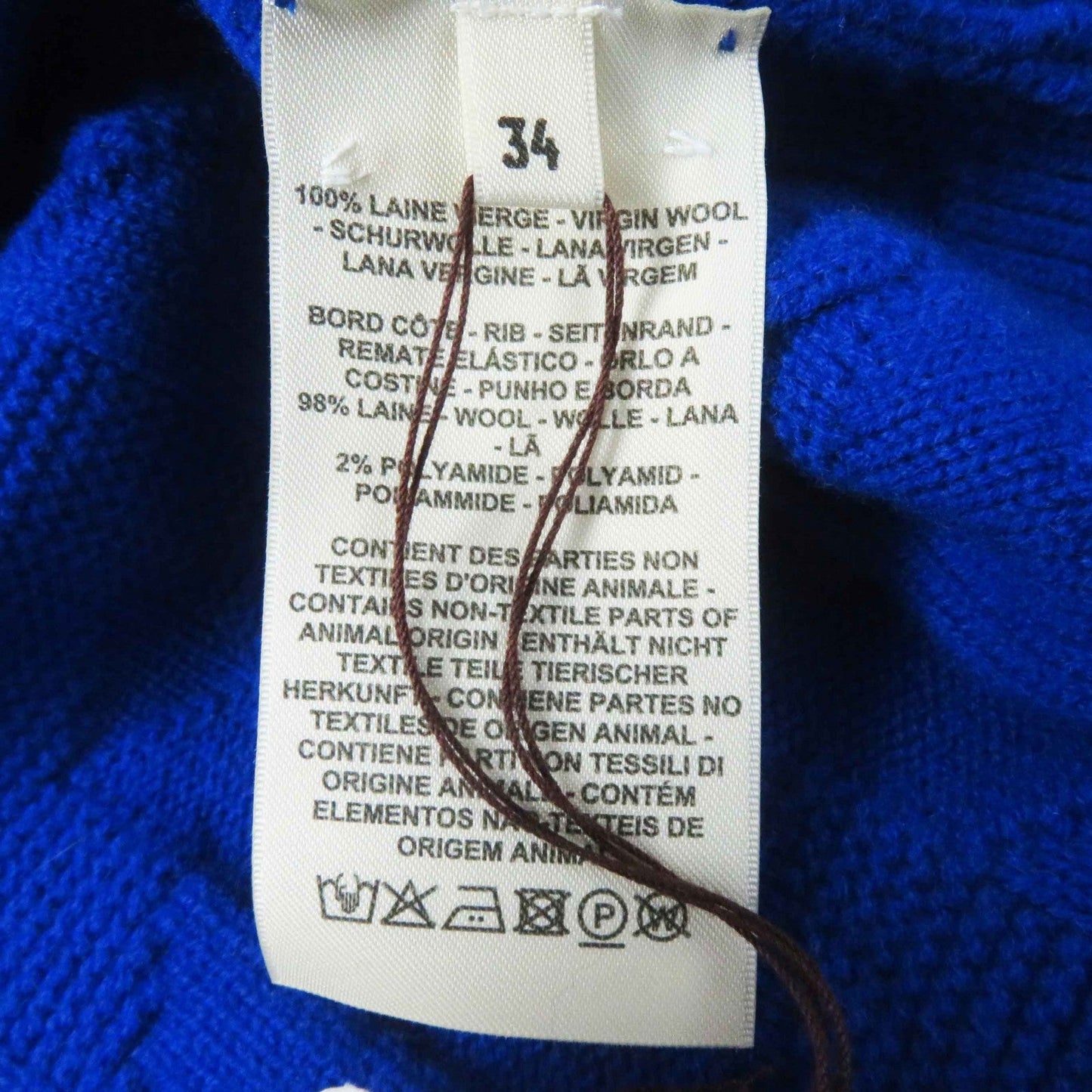 HERMES Hoodie 4E2623D3 Main: 100% wool, part: 98% wool, part: 2% nylon blue Women 34 Used