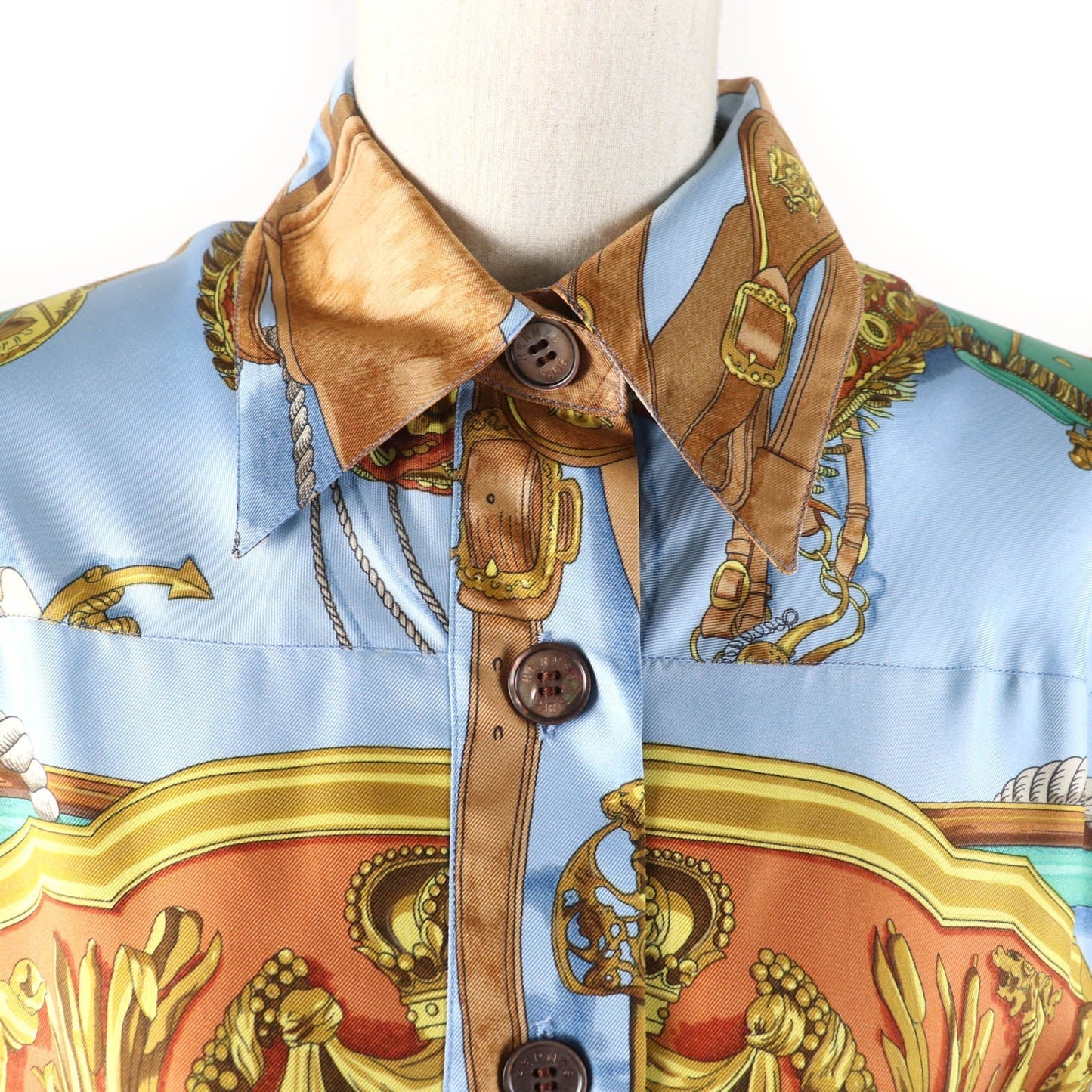 HERMES one piece Main: 100% silk Multi BATEAU A VAPEUR DE JOUFFROY DABBANS 1784 Steamboat Women 40 Used