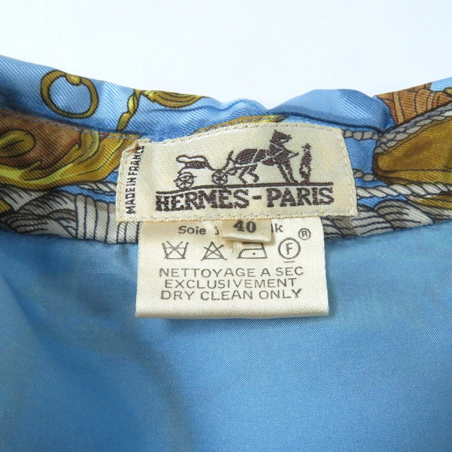 HERMES one piece Main: 100% silk Multi BATEAU A VAPEUR DE JOUFFROY DABBANS 1784 Steamboat Women 40 Used